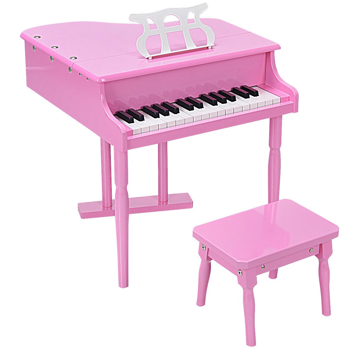 Musical Instrument Toy 30-Key Children Mini Grand Piano with Bench-Pink - Direct by Wilsons Home Store