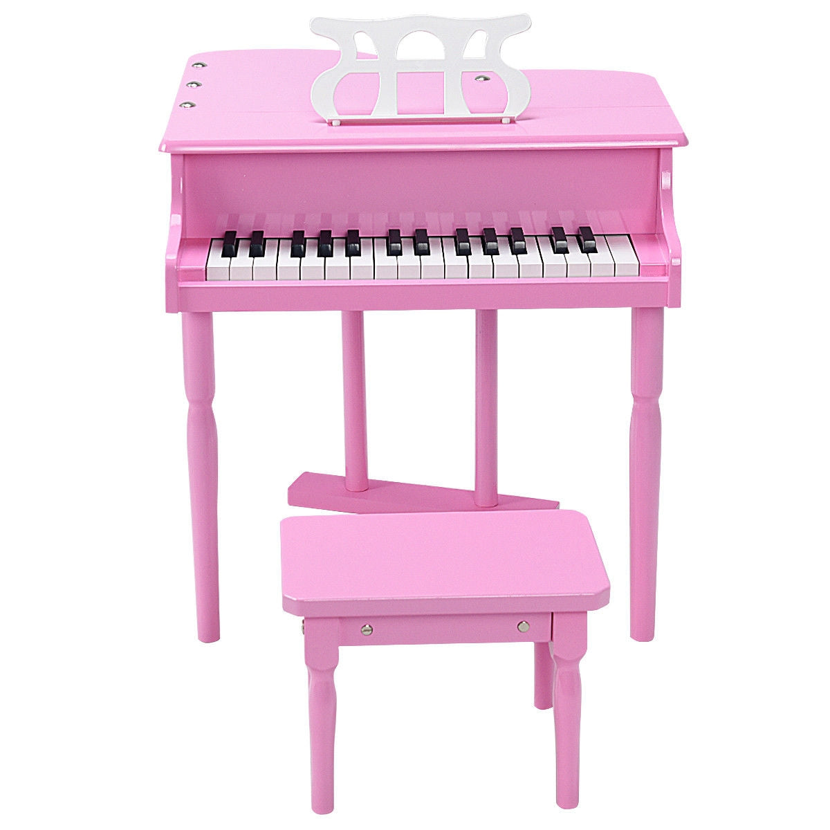 Musical Instrument Toy 30-Key Children Mini Grand Piano with Bench-Pink - Direct by Wilsons Home Store