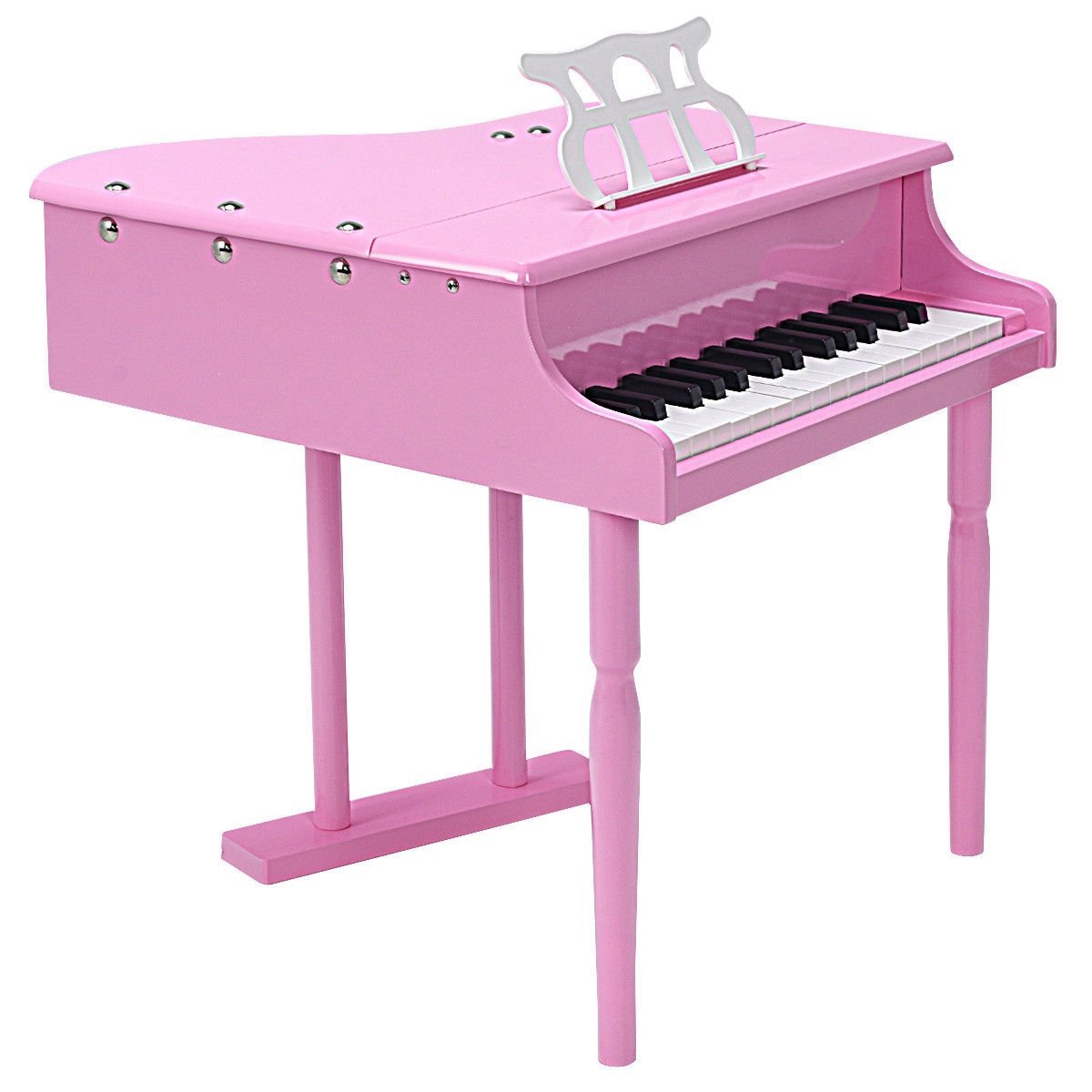 Musical Instrument Toy 30-Key Children Mini Grand Piano with Bench-Pink - Direct by Wilsons Home Store