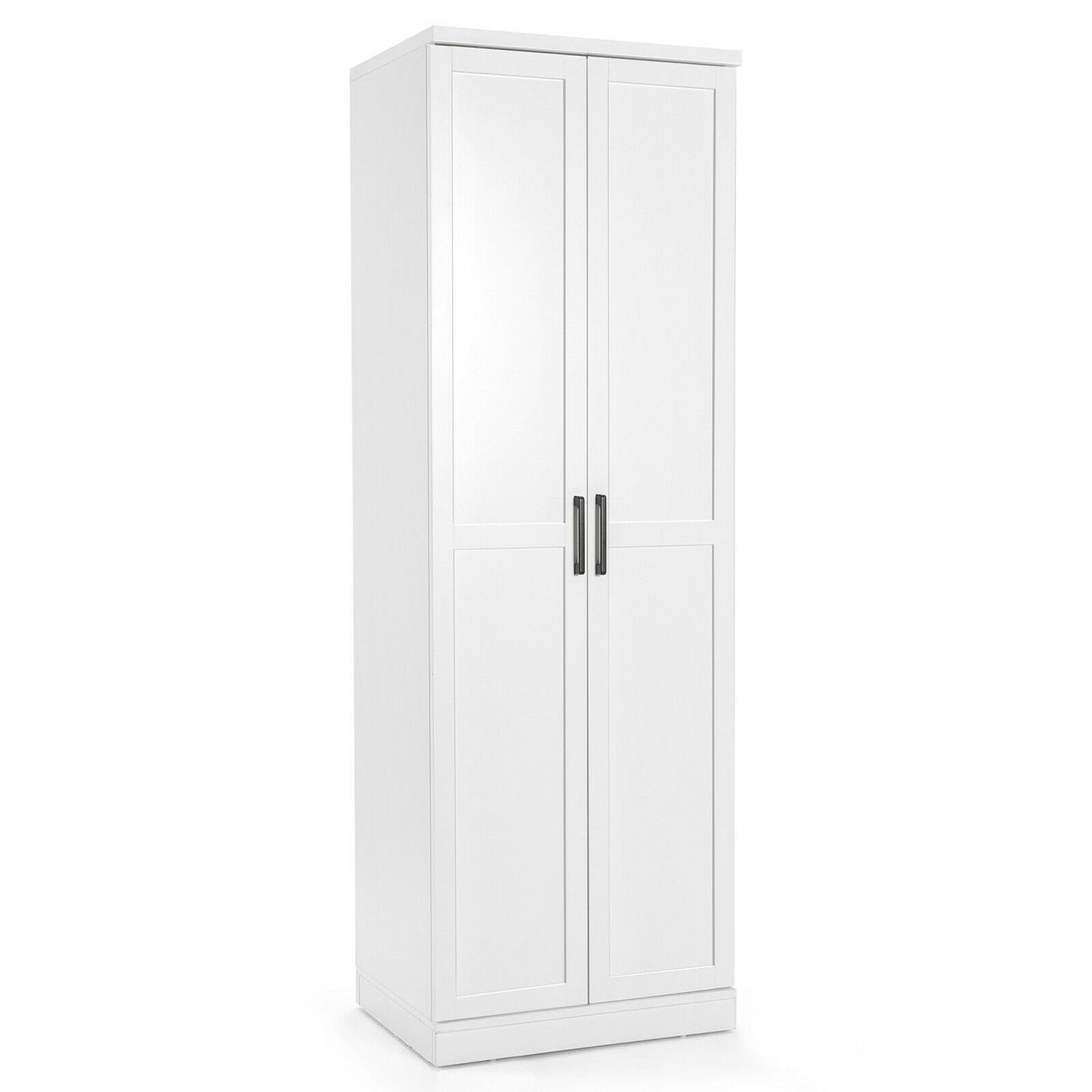 70 Inch Freestanding Storage Cabinet with 2 Doors and 5 Shelves-Black