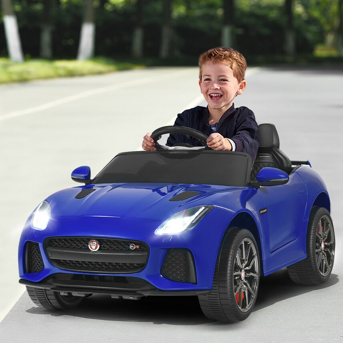 12V Jaguar F-Type SVR Licensed Kids Ride On Car-Black