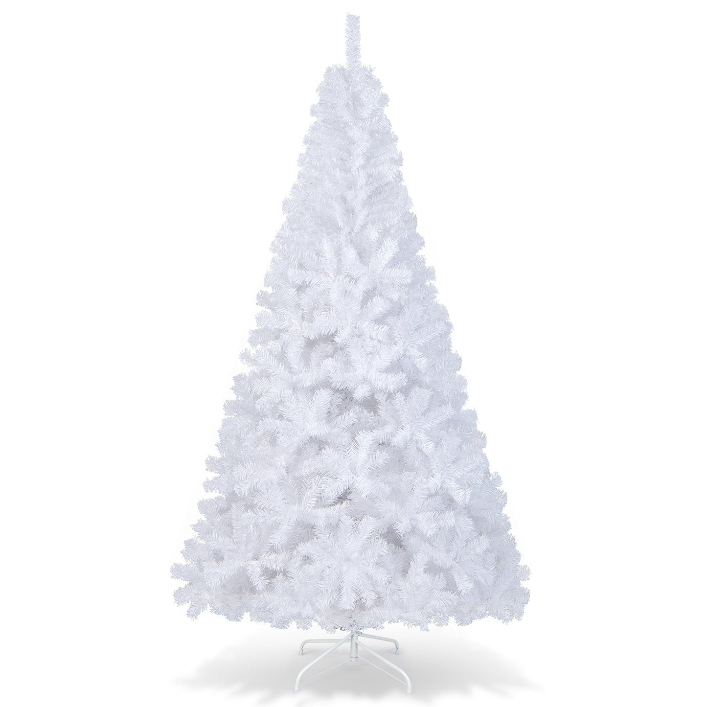8 ft White Christmas Tree with Solid Metal Stand-8 ft