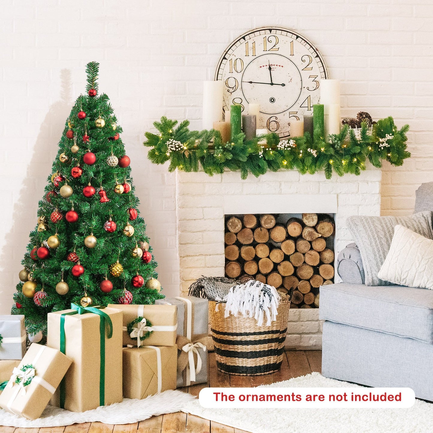 Artificial PVC Hinged Christmas Tree with Solid Metal Stand-7 ft