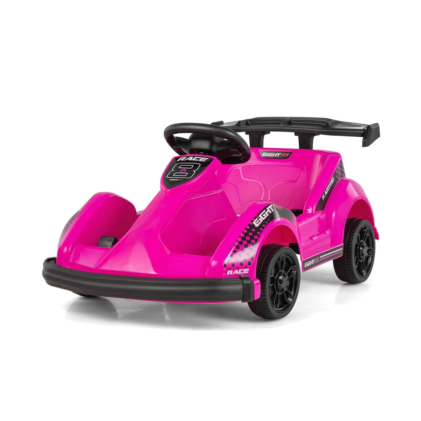 6V Kids Ride On Go Cart with Remote Control and Safety Belt-Black