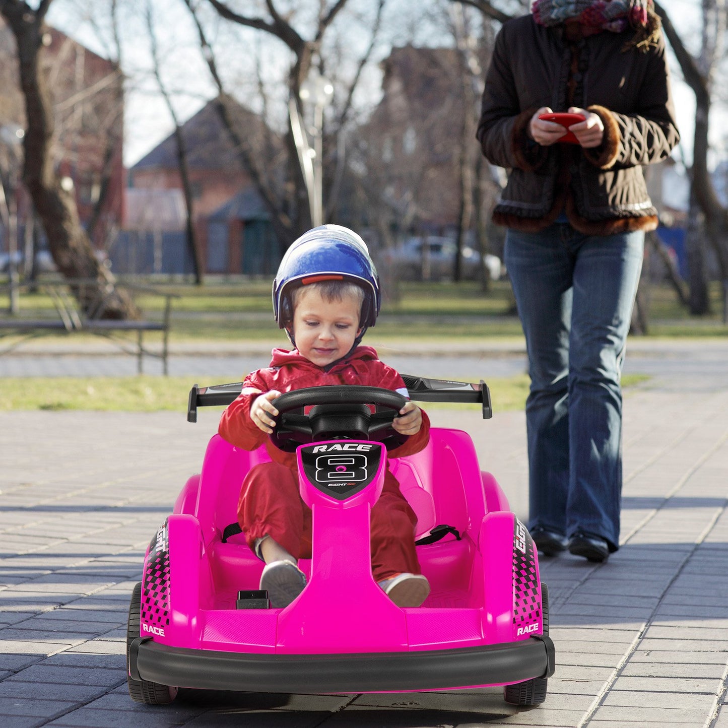 6V Kids Ride On Go Cart with Remote Control and Safety Belt-Black