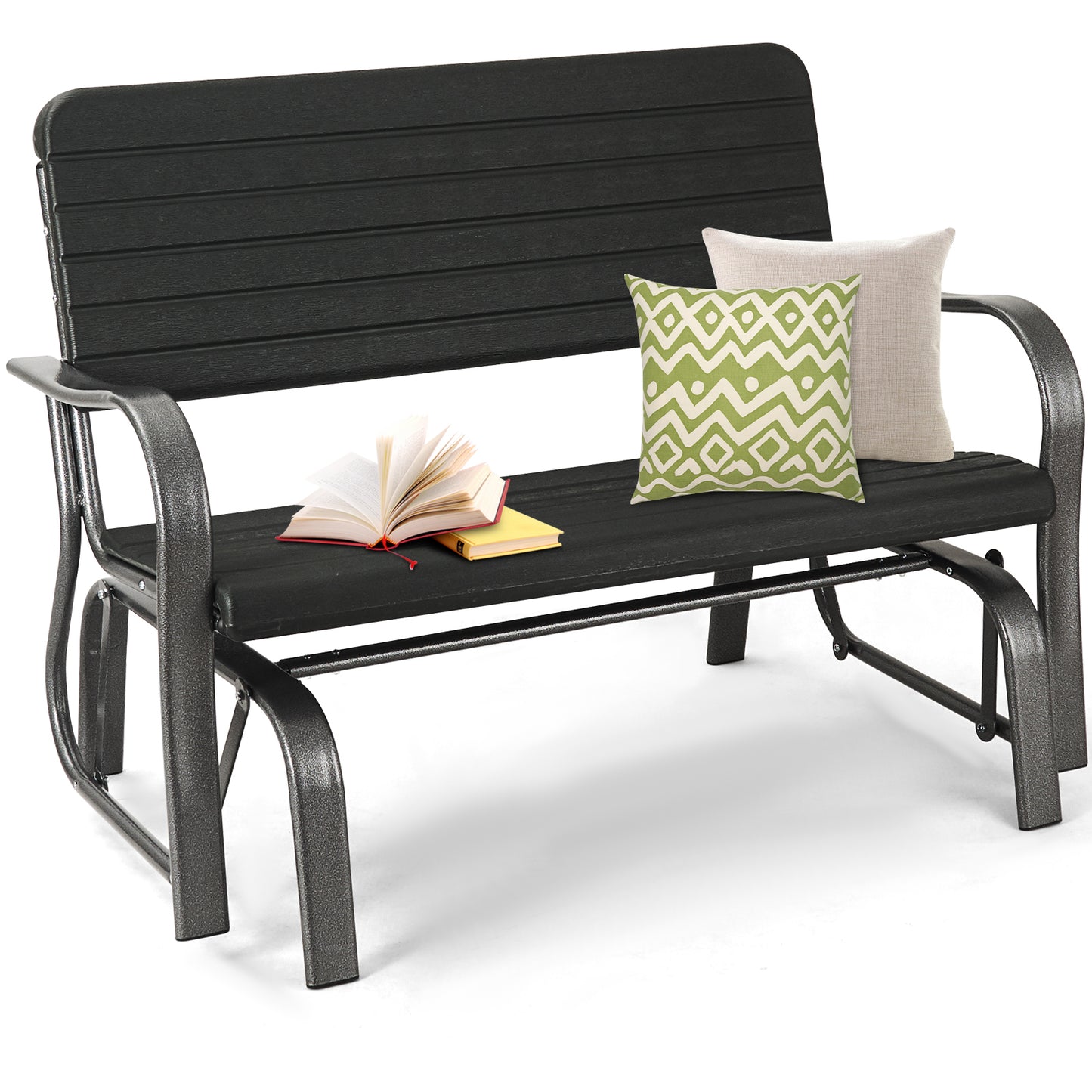 Outdoor Patio Steel Swing Bench Loveseat - Direct by Wilsons Home Store