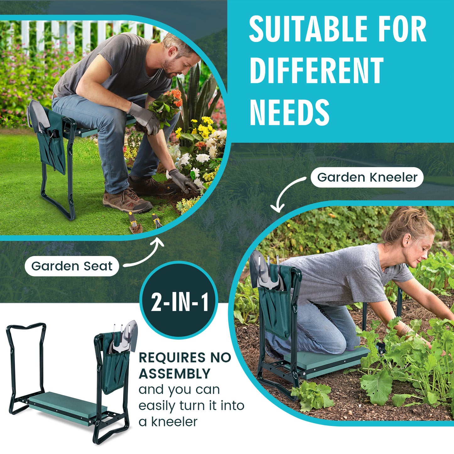 Folding Sturdy Garden Kneeler Pad and Cushion Seat