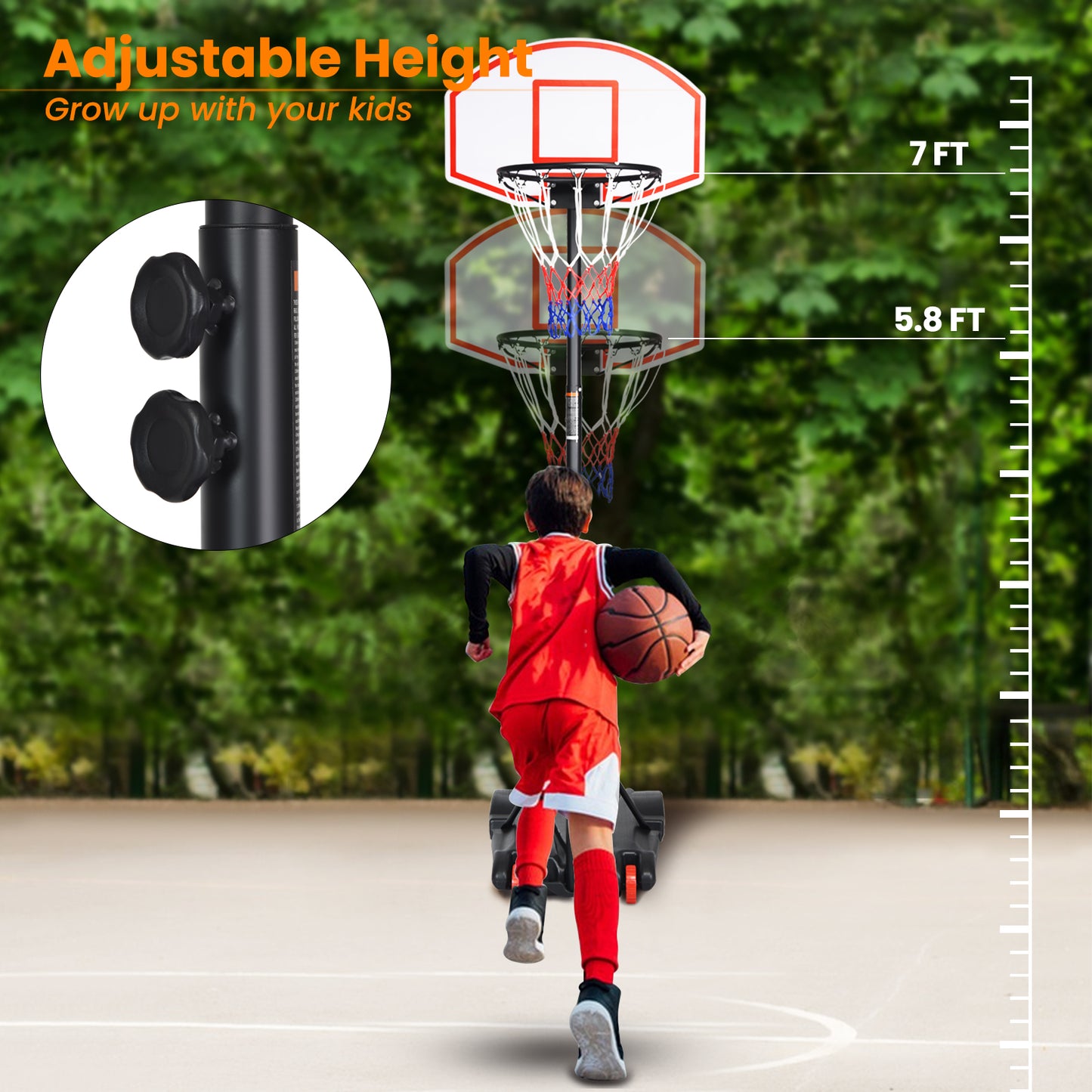 Adjustable Basketball Hoop System Stand with Wheels - Direct by Wilsons Home Store