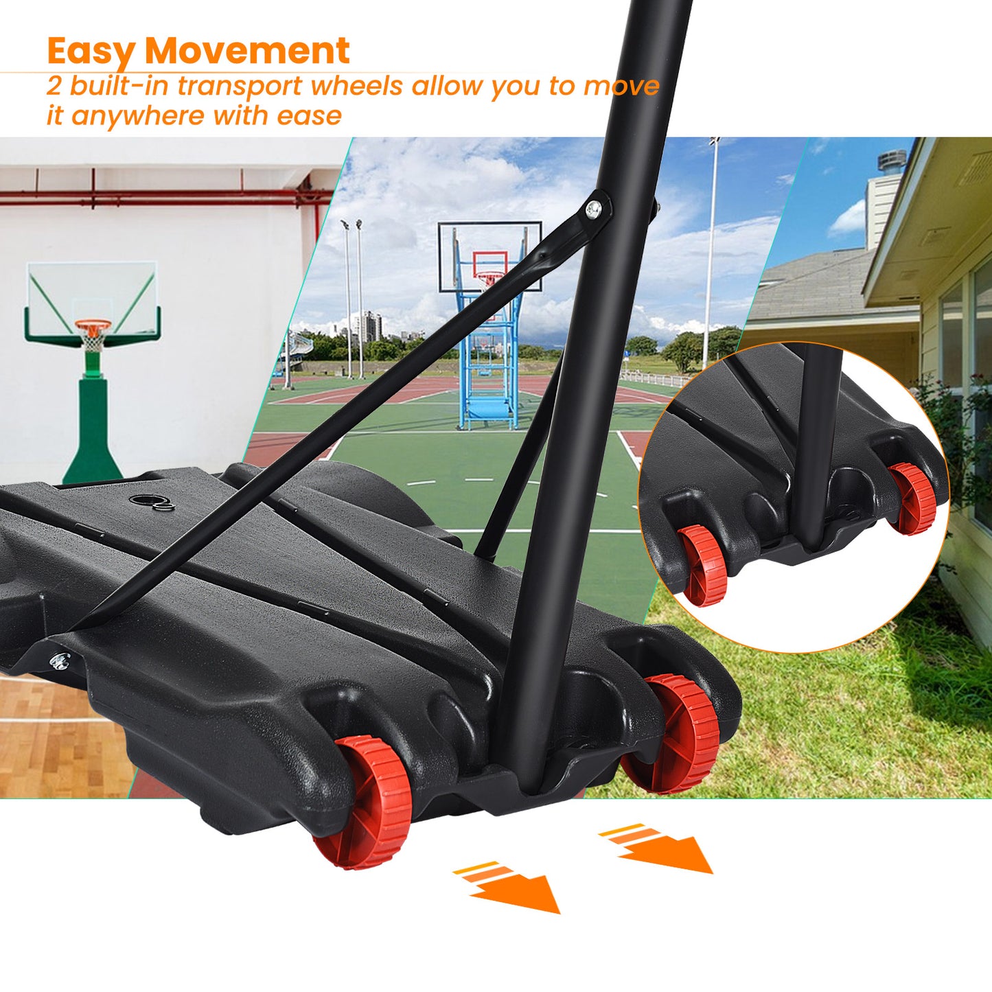 Adjustable Basketball Hoop System Stand with Wheels - Direct by Wilsons Home Store
