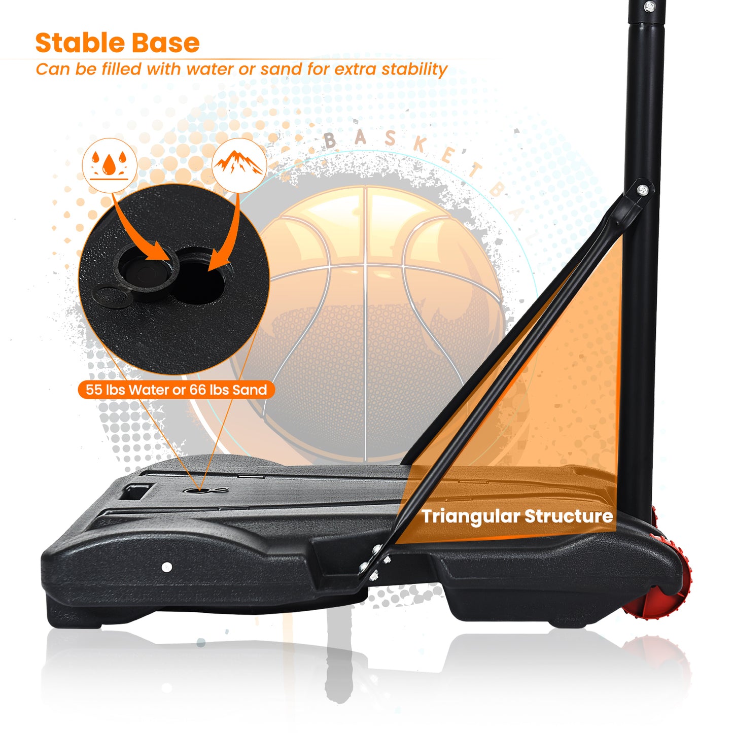 Adjustable Basketball Hoop System Stand with Wheels - Direct by Wilsons Home Store