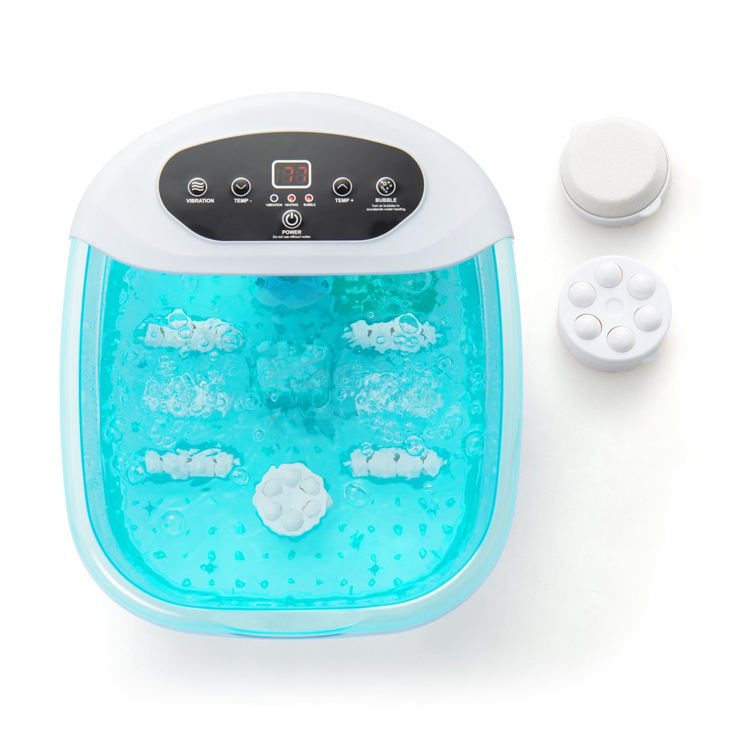 Foot Spa Massager Tub with Removable Pedicure Stone and Massage Beads-Blue
