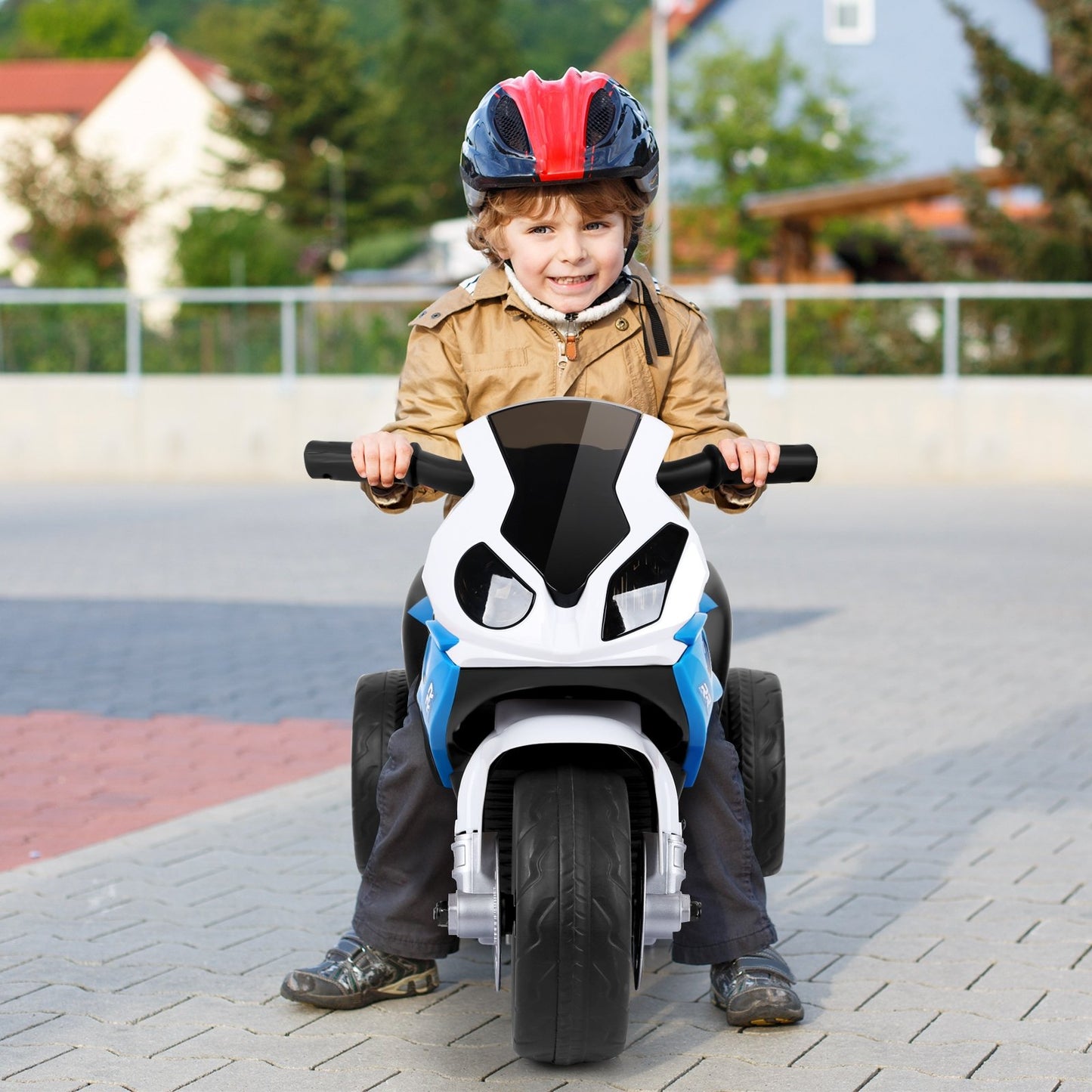 6V Kids 3 Wheels Riding BMW Licensed Electric Motorcycle-Black