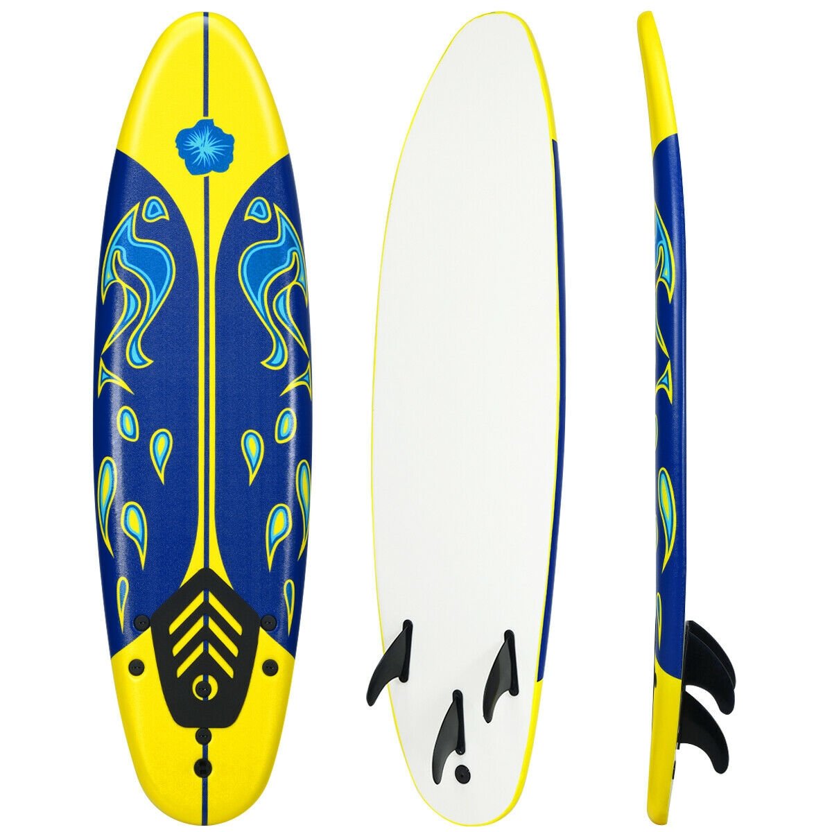 6 Feet Surfboard with 3 Detachable Fins-Red