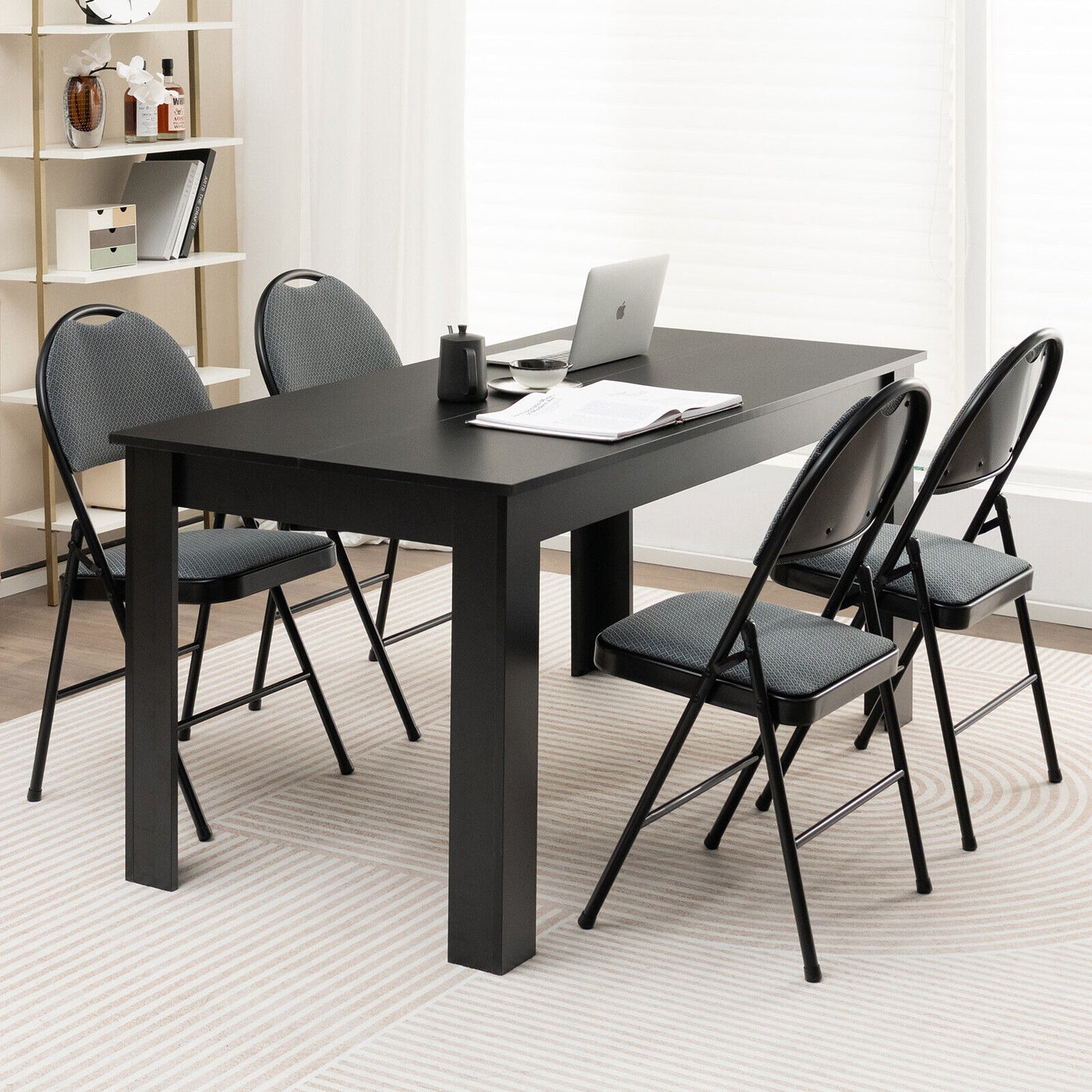 2/4 Pieces Padded Folding Office Chairs with Backrest-Set of 4