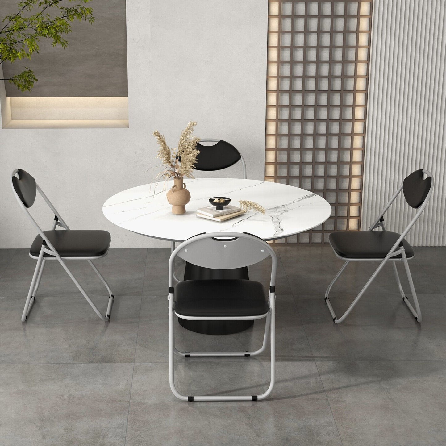 2/4/6 Pieces Portable Folding Dining Chairs Set with Carrying Handles-Set of 2