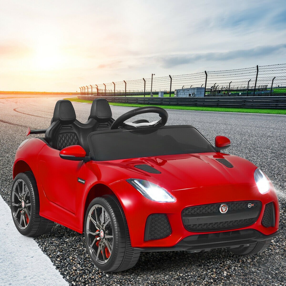 12V Jaguar F-Type SVR Licensed Kids Ride On Car-Black