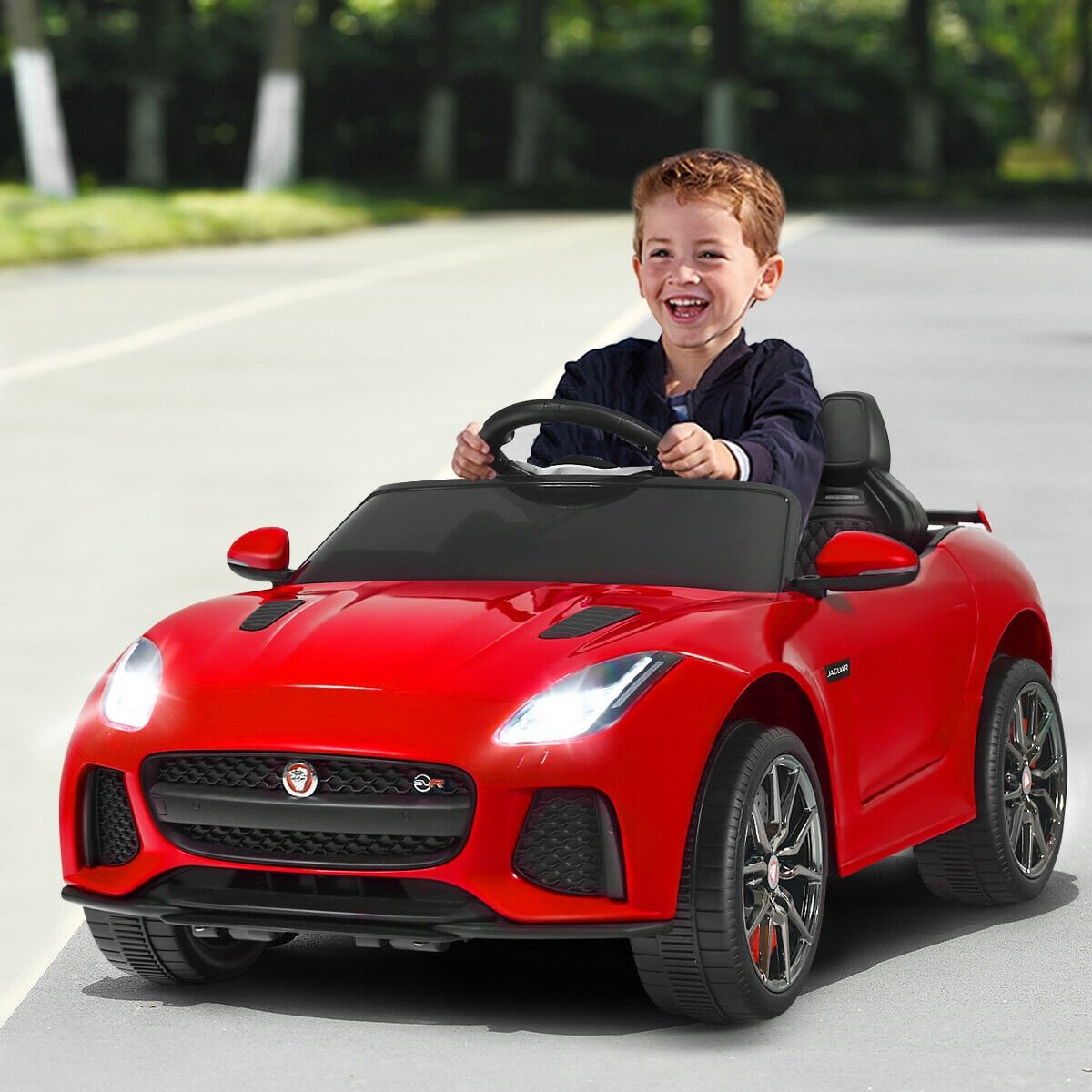 12V Jaguar F-Type SVR Licensed Kids Ride On Car-Black