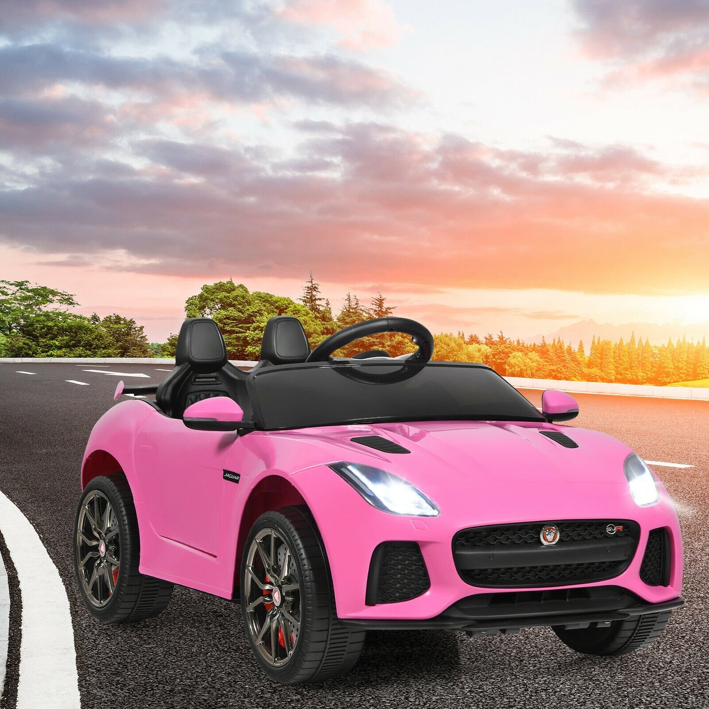 12V Jaguar F-Type SVR Licensed Kids Ride On Car-Black