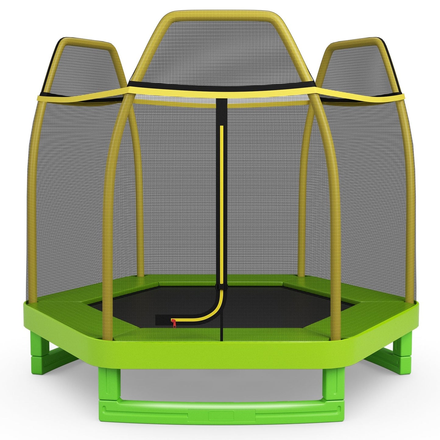 7 Ft Kids Trampoline W/ Safety Enclosure Net-Blue