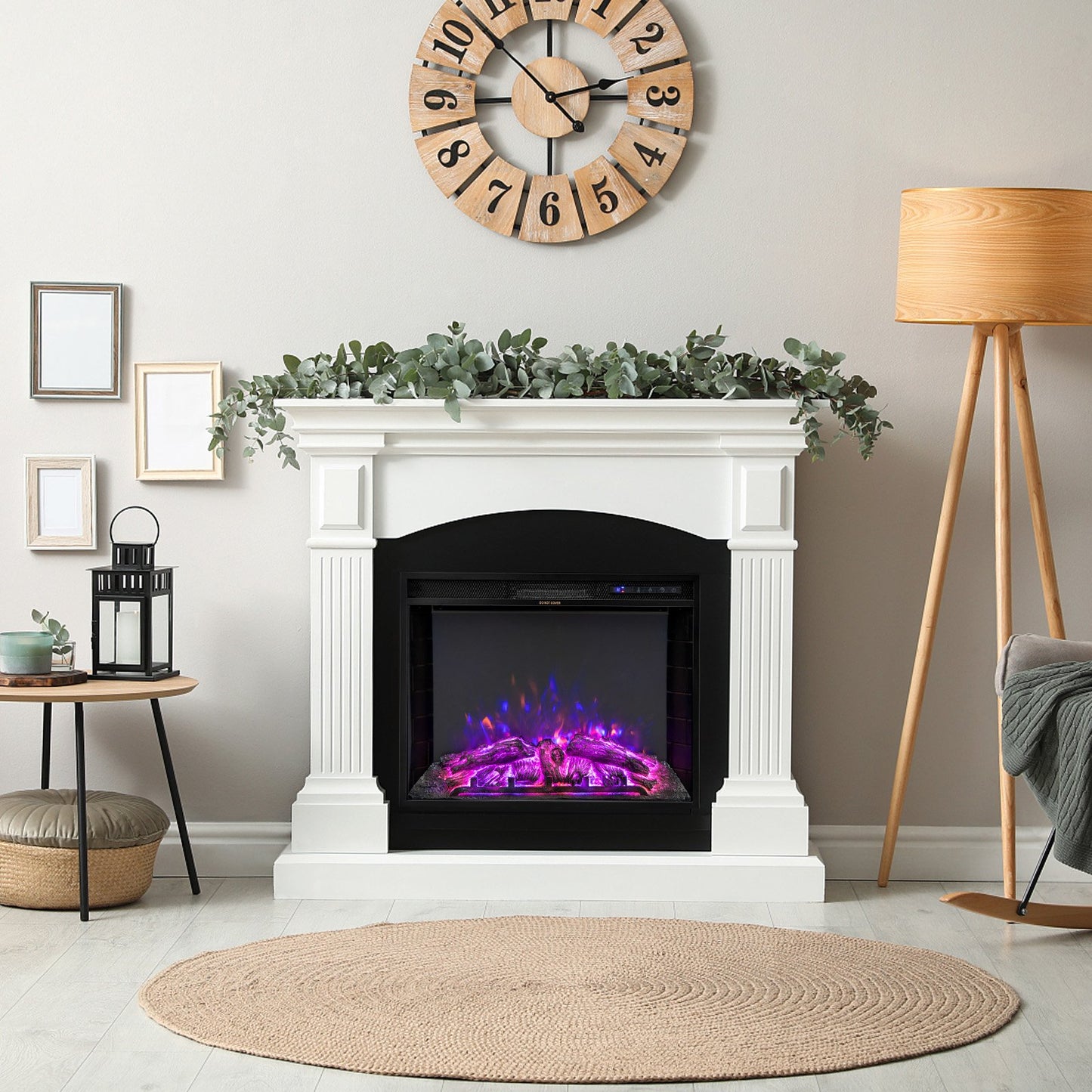 26 inch Inset Electric Fireplace with Adjustable Flame Brightness