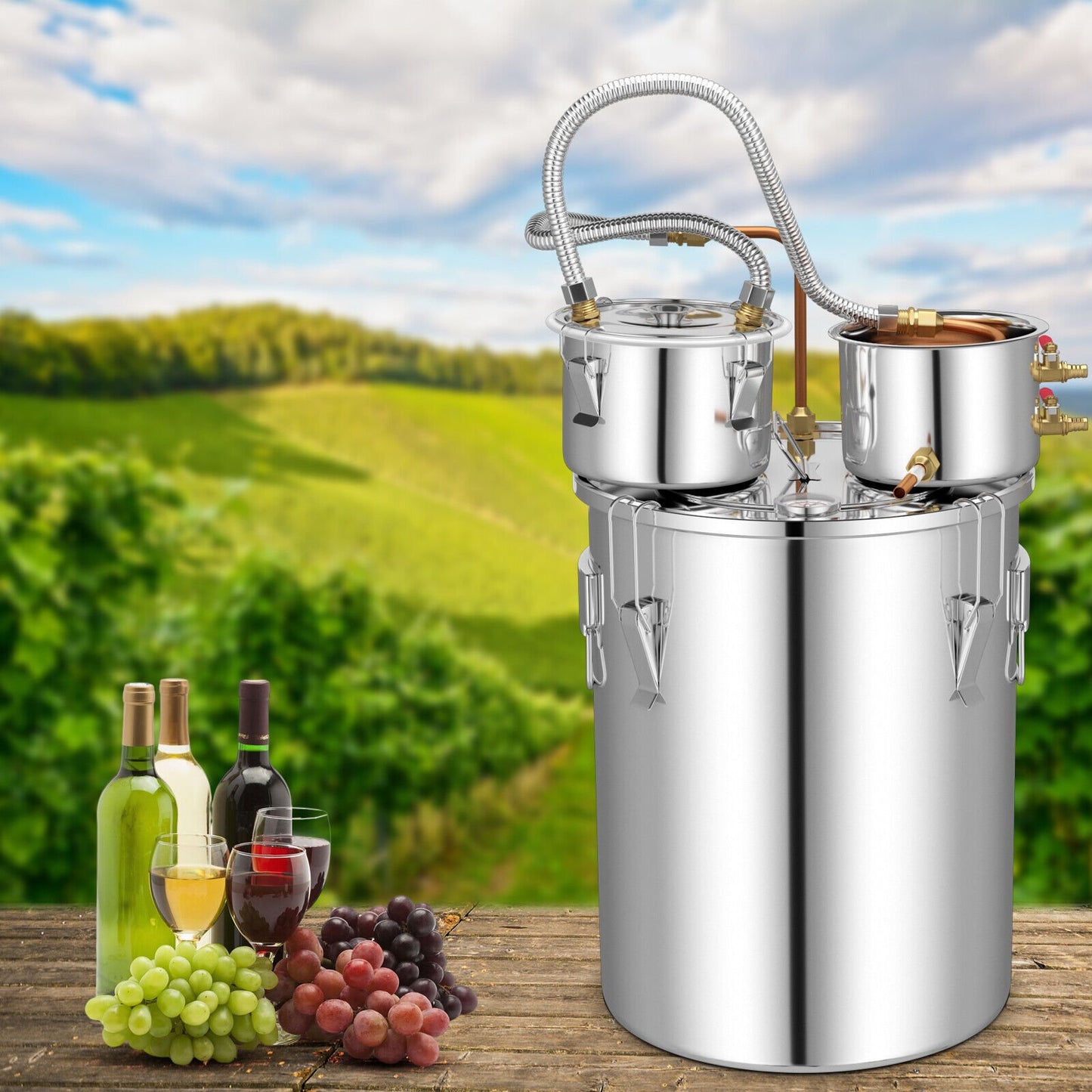 5/10 Gal 22/38 L Water Alcohol Distiller for DIY Whisky-5 Gal