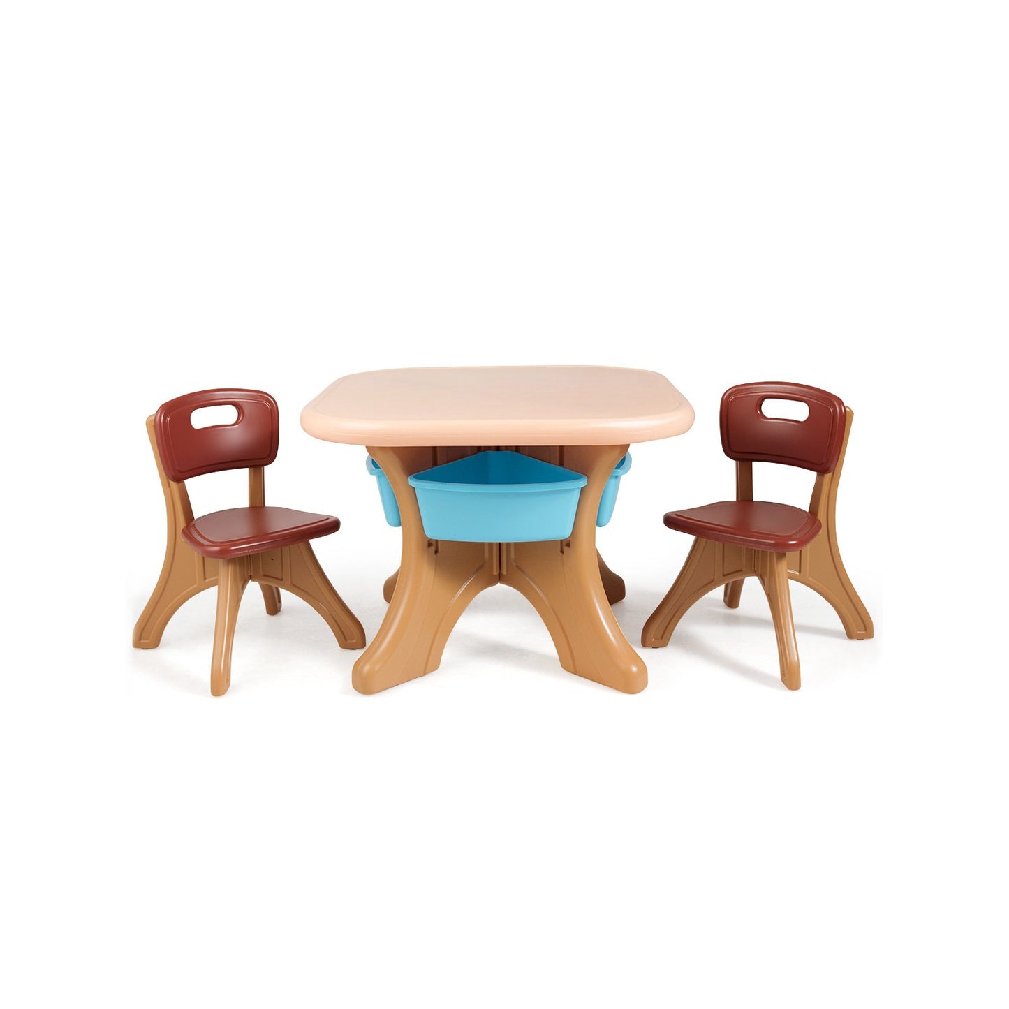 Children Kids Activity Table & Chair Set Play Furniture W/Storage-Blue