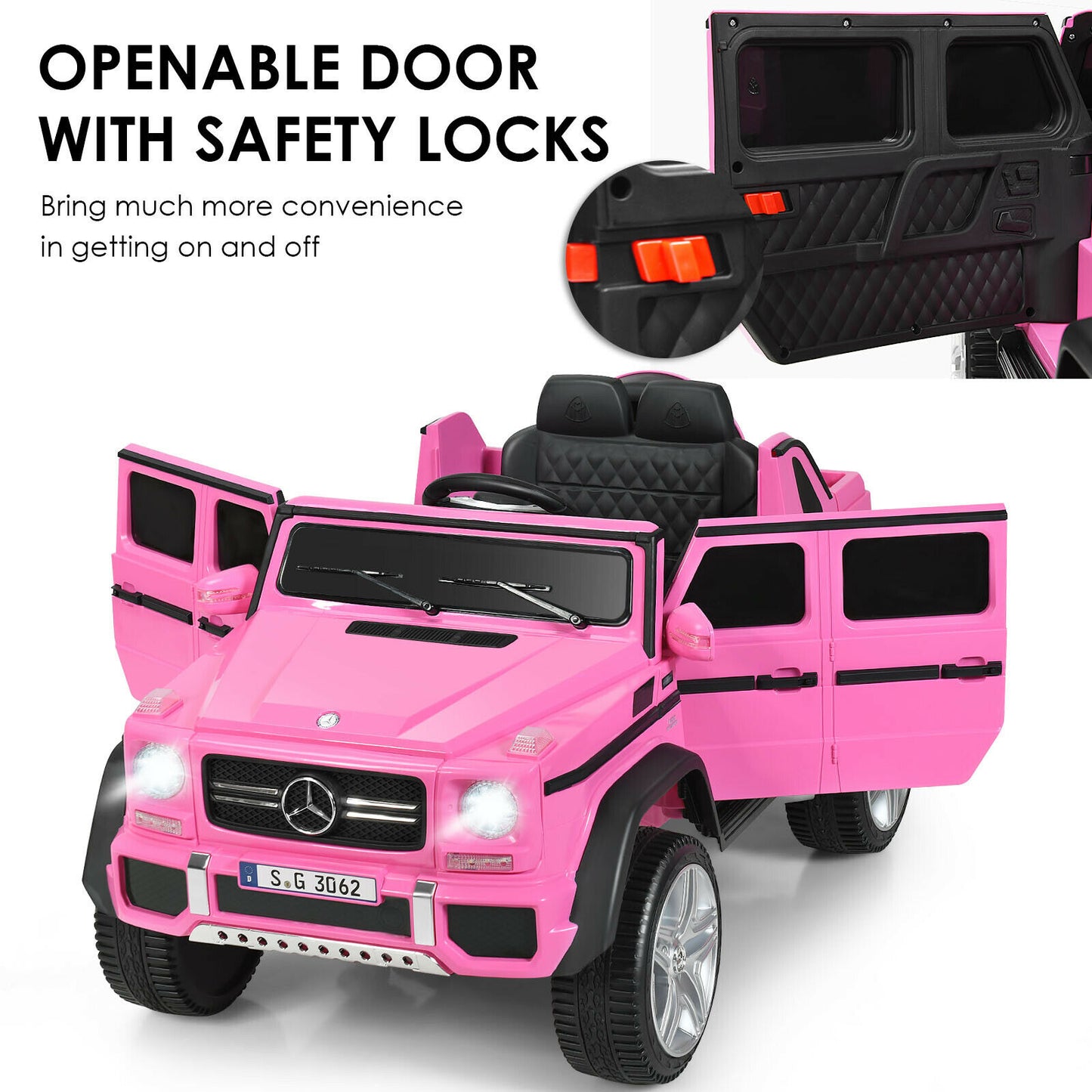 12V Licensed Mercedes-Benz Kids Ride On Car-Pink