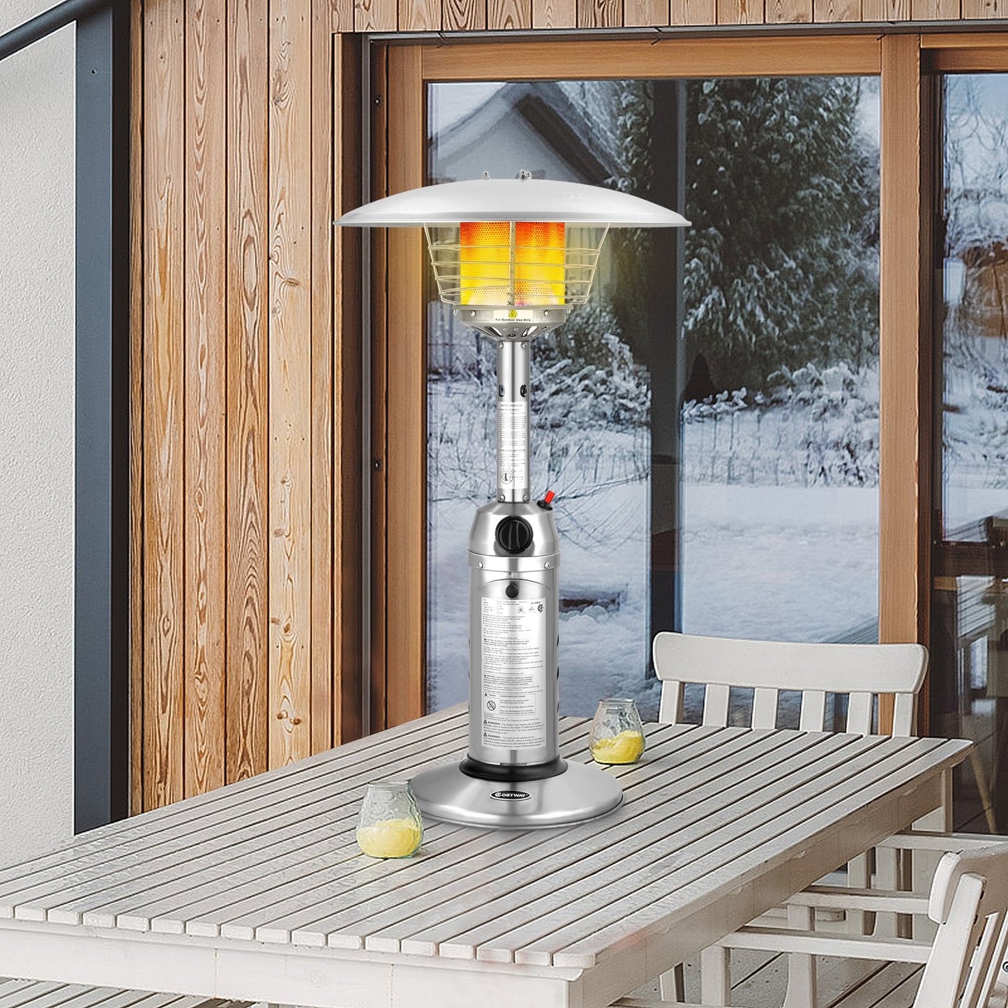 11 000 BTU Portable Tabletop Propane Patio Standing Heater