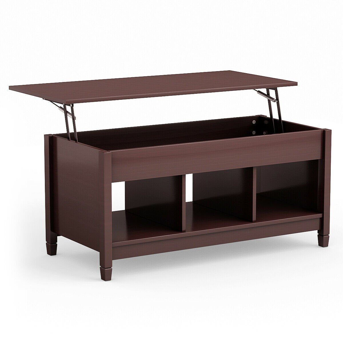 Lift Top Coffee Table with Hidden Storage Compartment-Black
