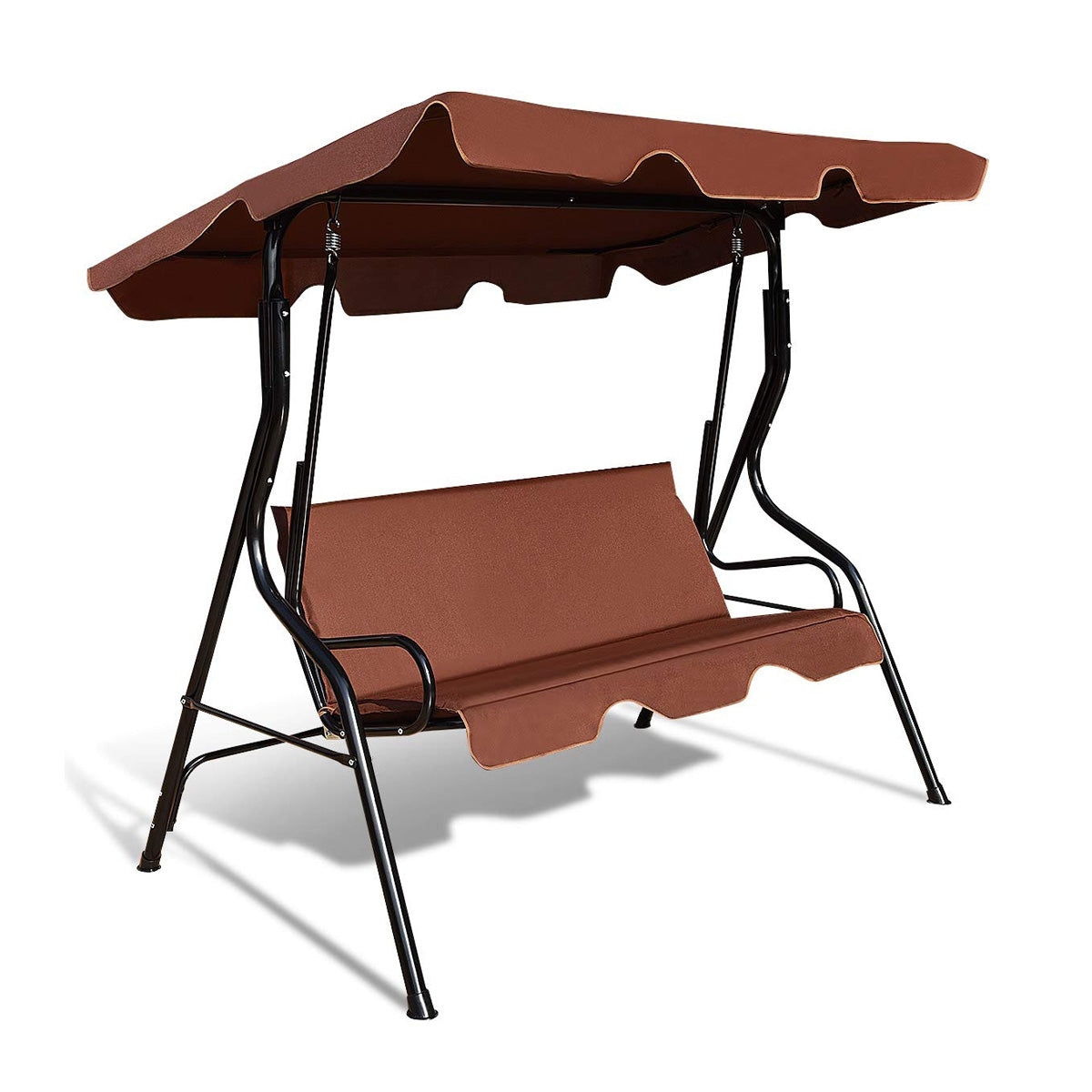 3 Seats Patio Canopy Swing-Brown - Direct by Wilsons Home Store