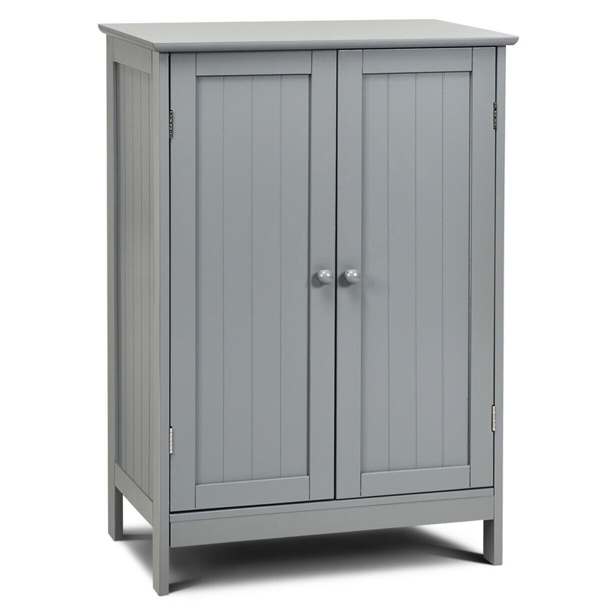2-Door Freee-Standing Bathroom Cabinet with Shelf-Black