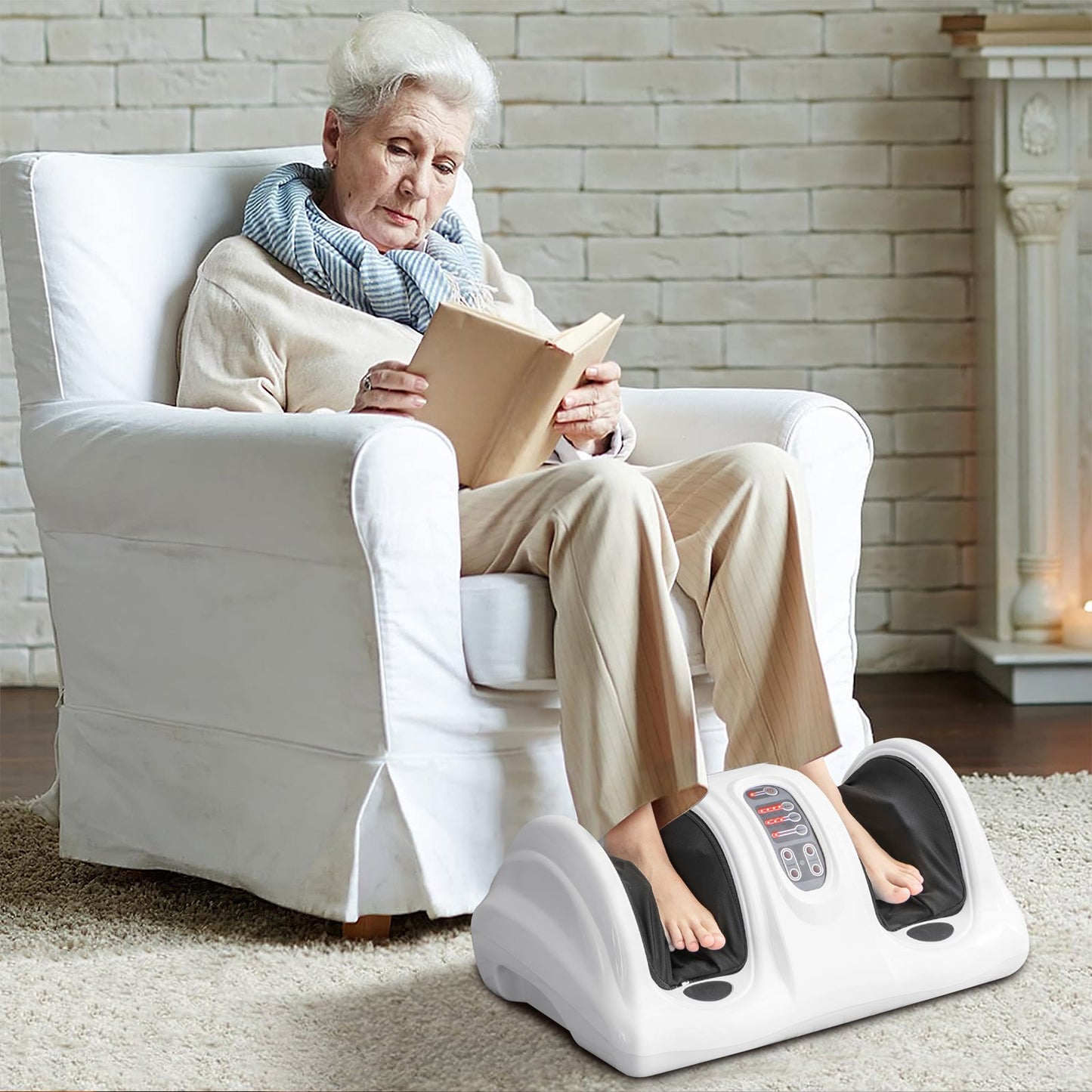 Therapeutic Shiatsu Foot Massager with High Intensity Rollers-Black