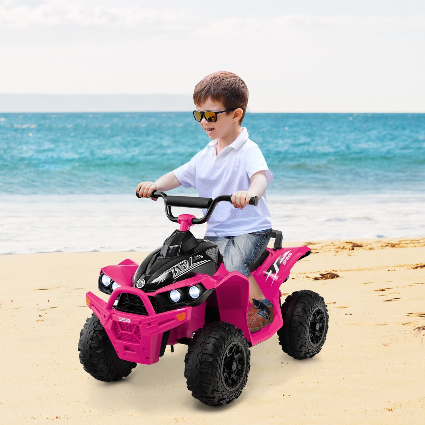 12V Kids Ride On ATV with High/Low Speed and Comfortable Seat-Army Green