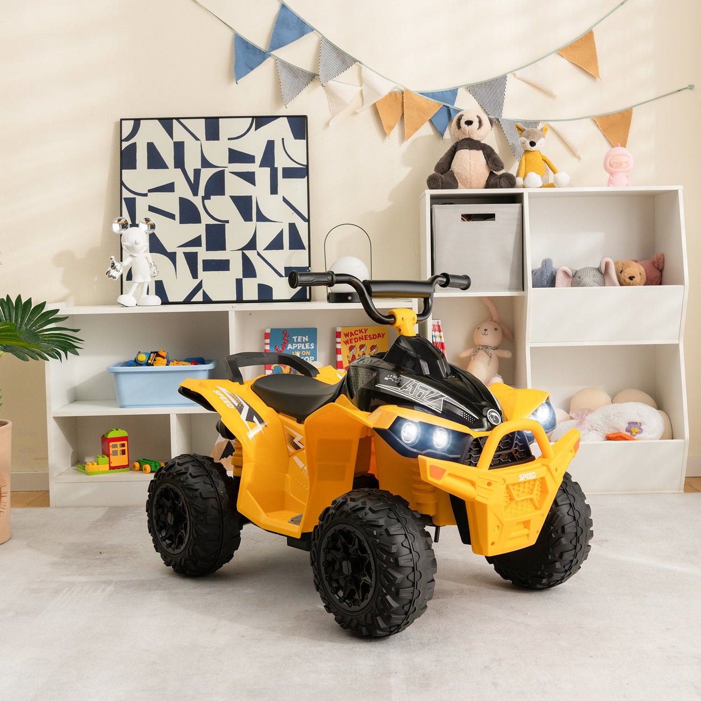 12V Kids Ride On ATV with High/Low Speed and Comfortable Seat-Army Green