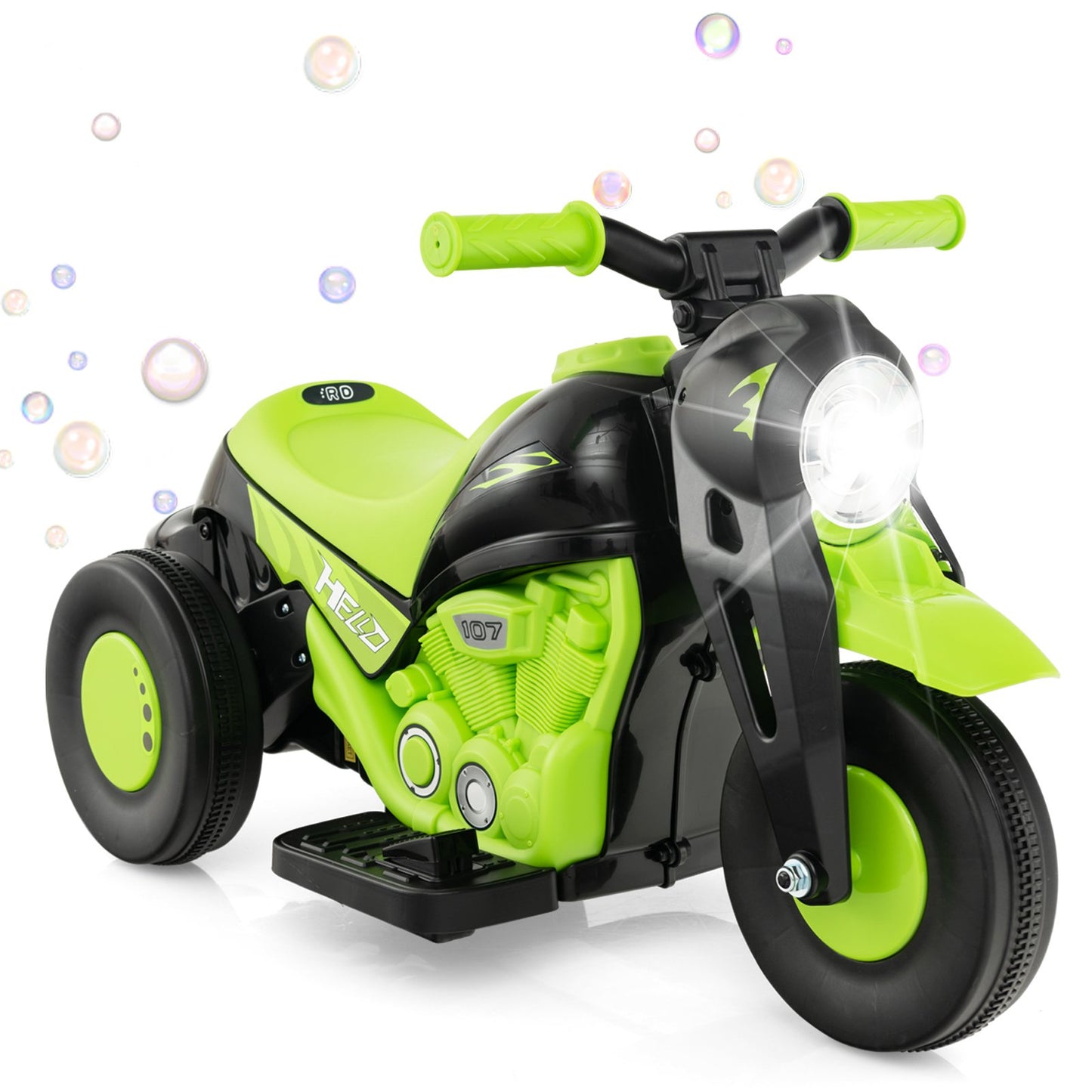6V Kids Electric Ride on Motorcycle with Bubble Maker and Music-Beige