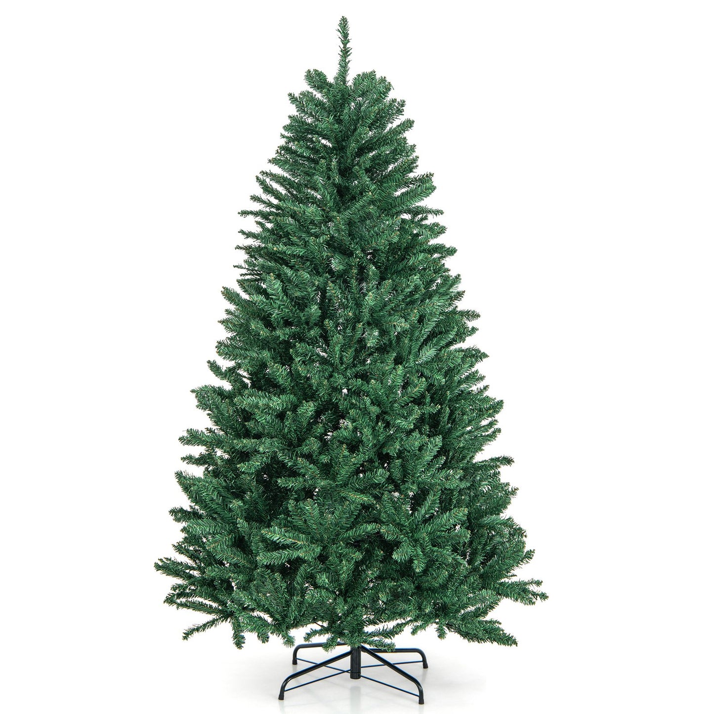 6 Feet Hinged Artificial Christmas Tree with Solid Metal Stand