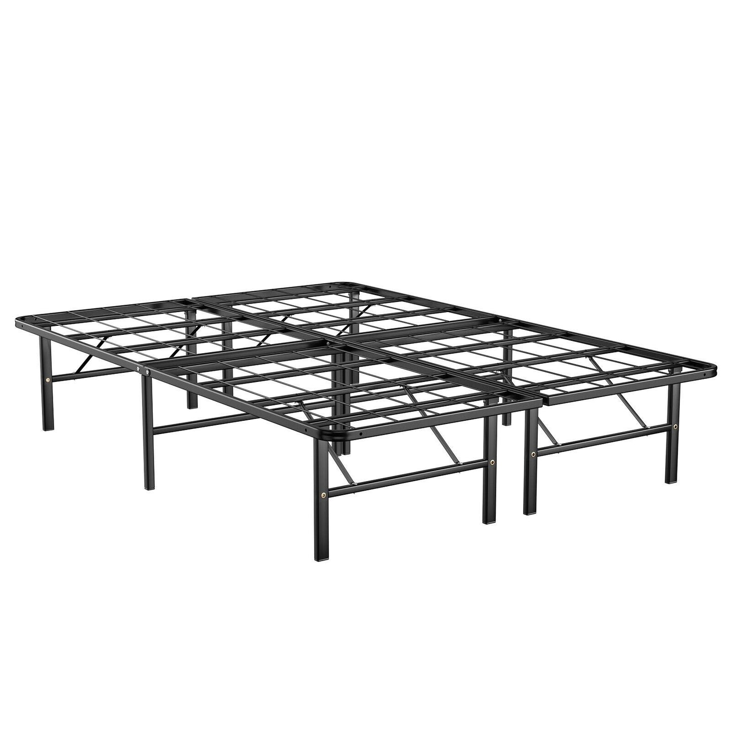Twin/Full/Queen Size Foldable Metal Platform Bed with Tool-Free Assembly-Queen size