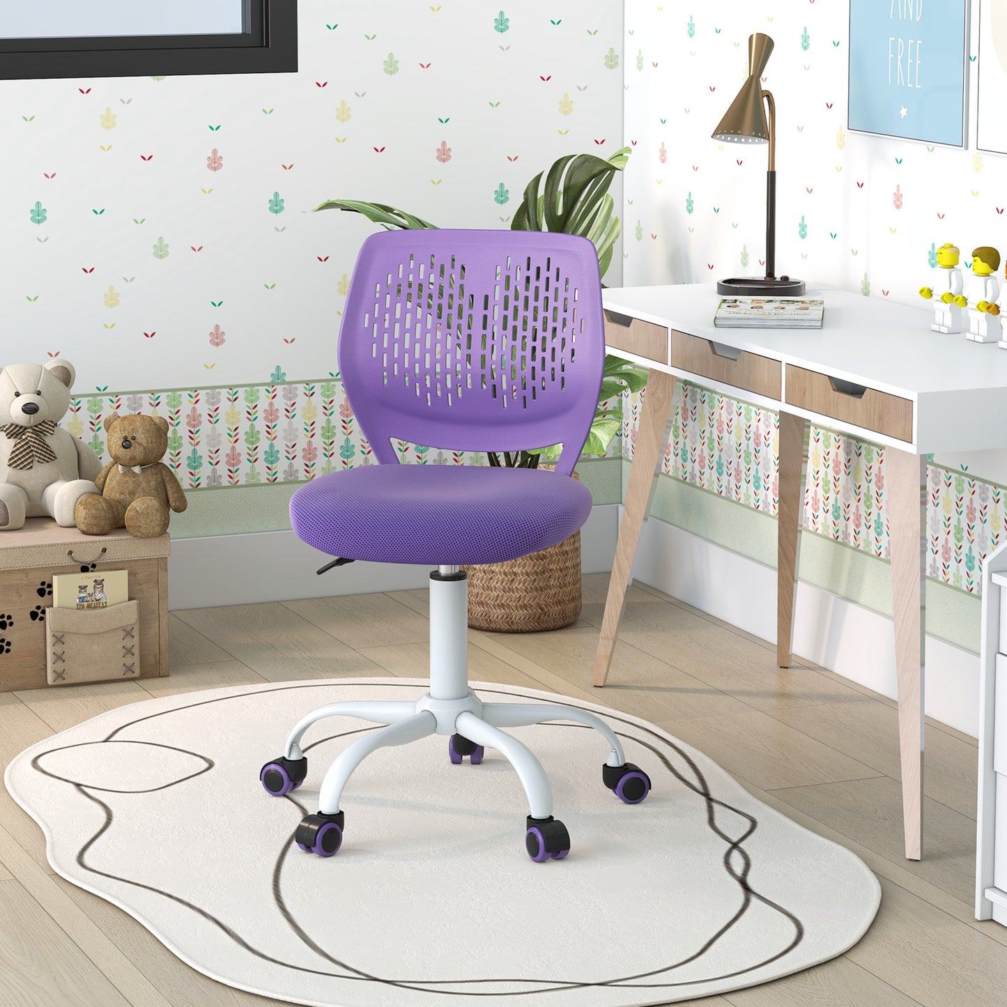 Ergonomic Children Study Chair with Adjustable Height-Blue