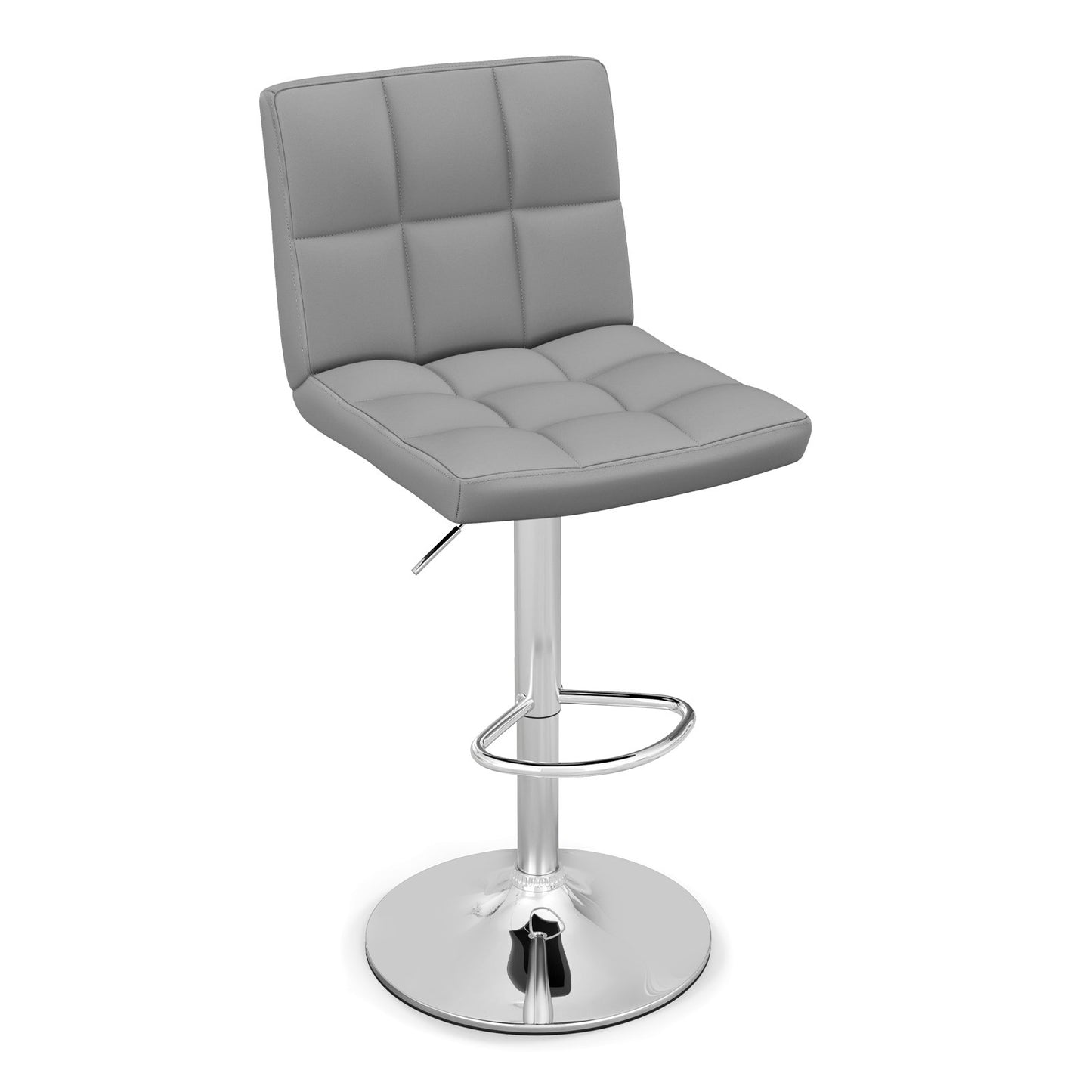 Adjustable Swivel Bar Stool with PU Leather-Black