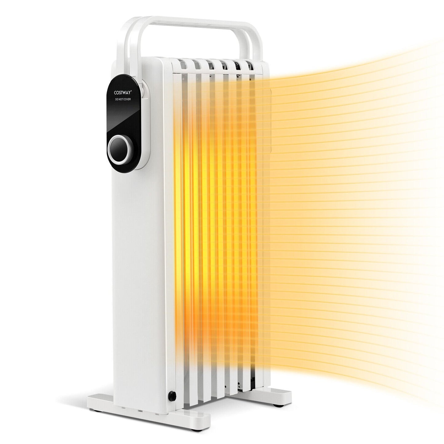 1500W Electric Space Heater Oil Filled Radiator Heater with Foldable Rack-Black