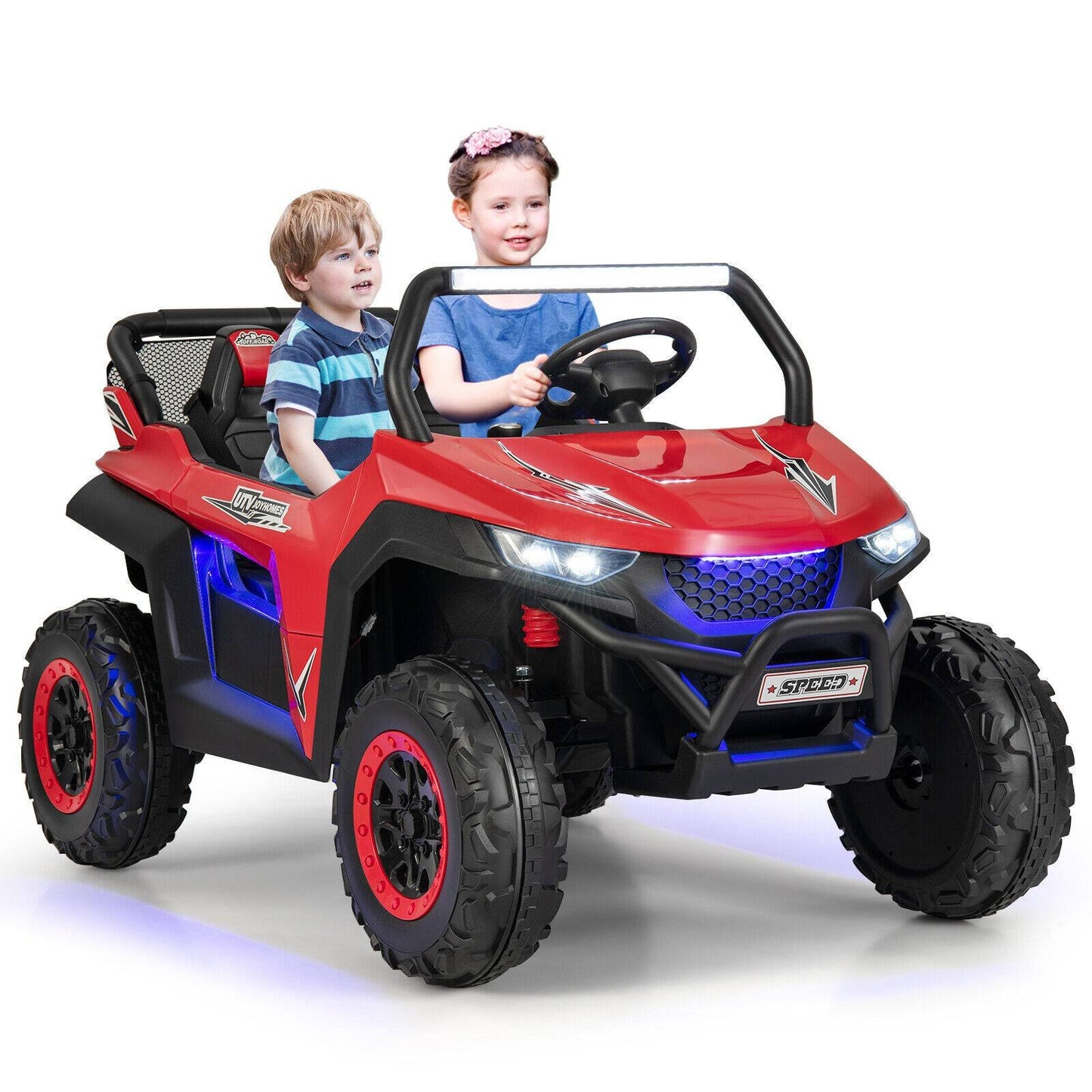 12V 2-Seater Kids Ride on UTV with Slow Start Function Music-Black