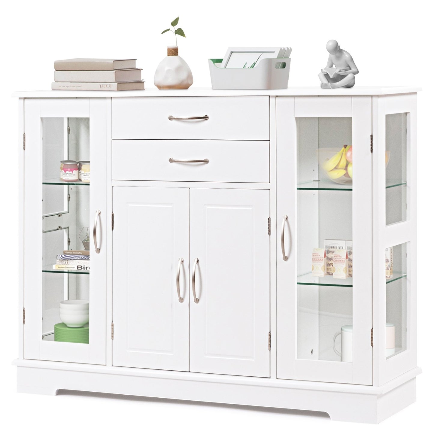 Buffet Server Storage Cabinet-Gray