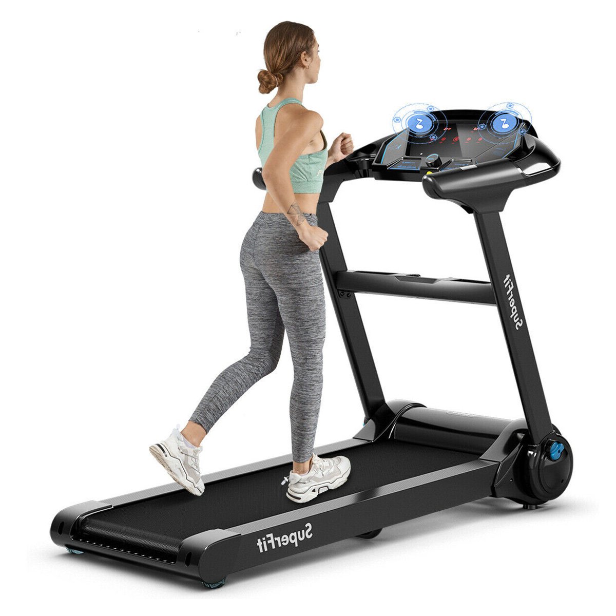 2.25HP Folding Treadmill Running Jogging Machine with APP heart rate bluetooth