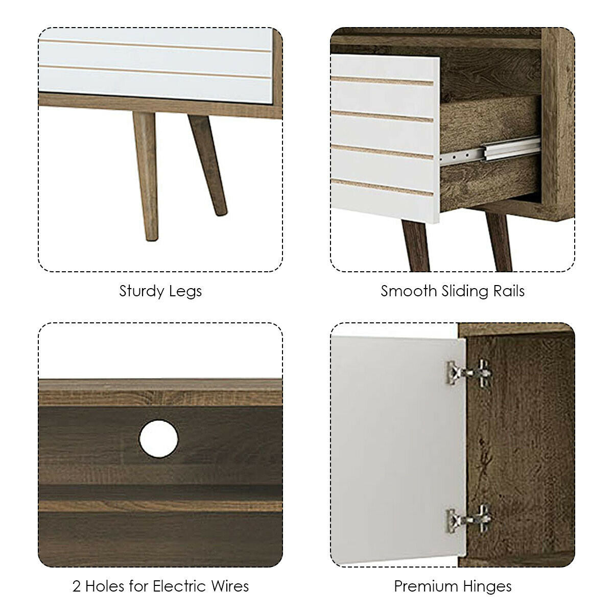 Mid-Century Modern TV Stand for TVs up to 65 Inch