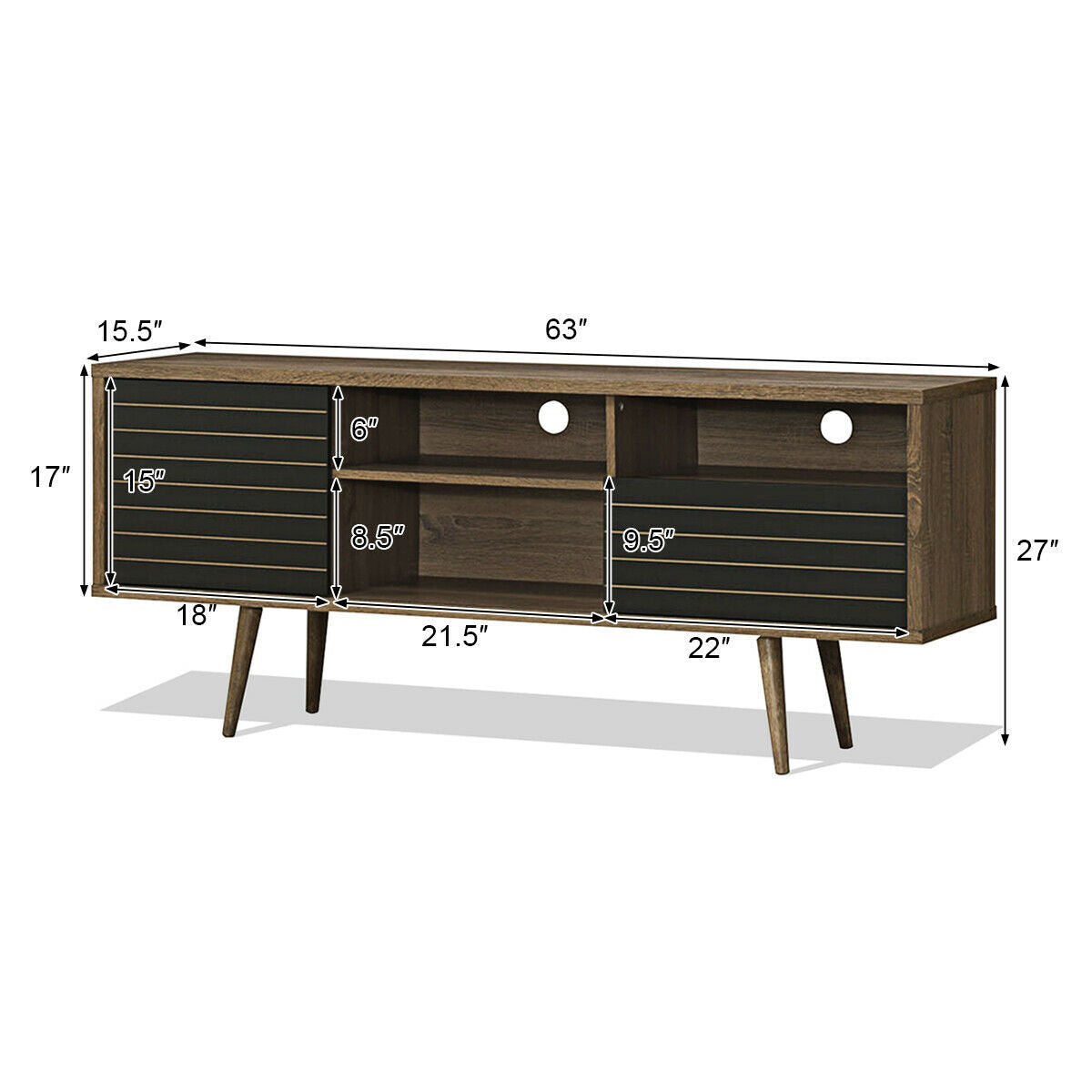 Mid-Century Modern TV Stand for TVs up to 65 Inch