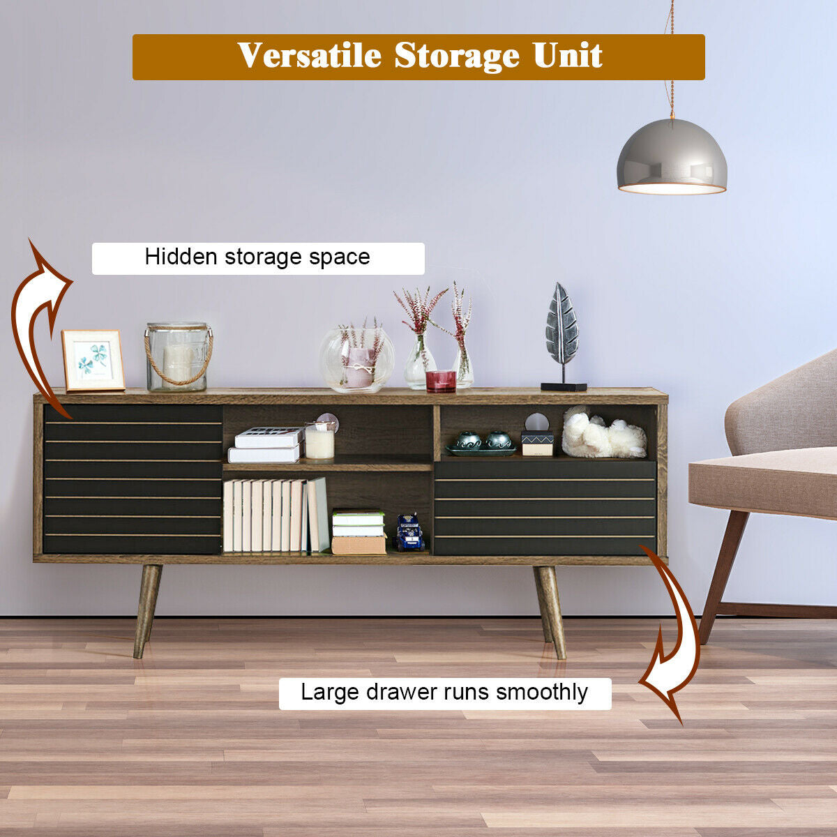Mid-Century Modern TV Stand for TVs up to 65 Inch