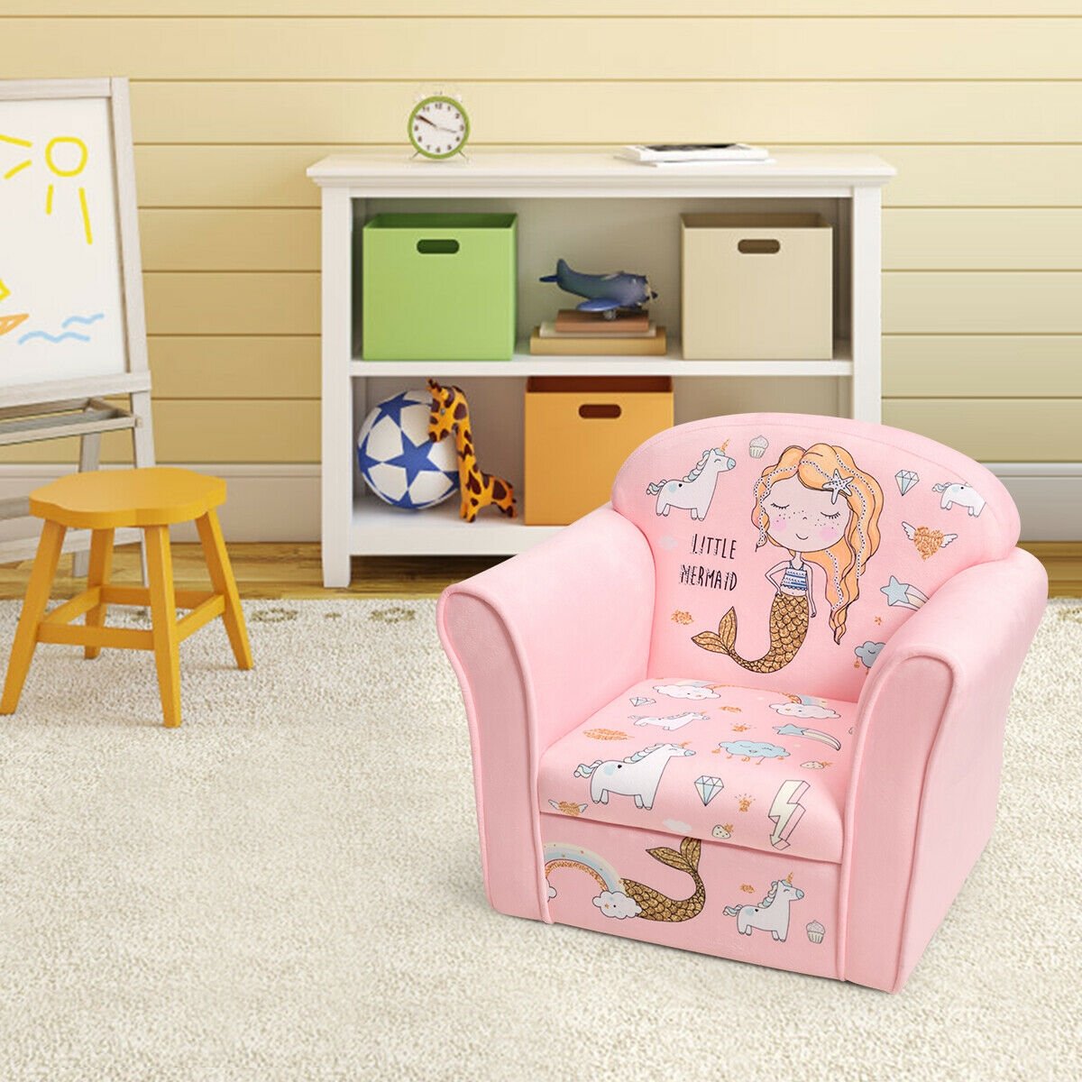 Kids Lamb Sofa Children Armrest Couch