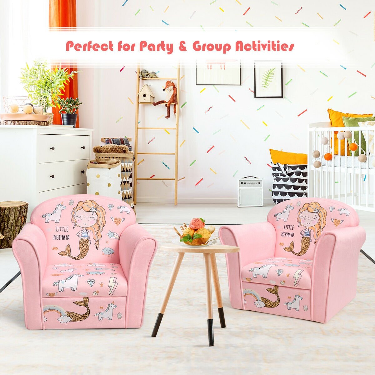 Kids Lamb Sofa Children Armrest Couch