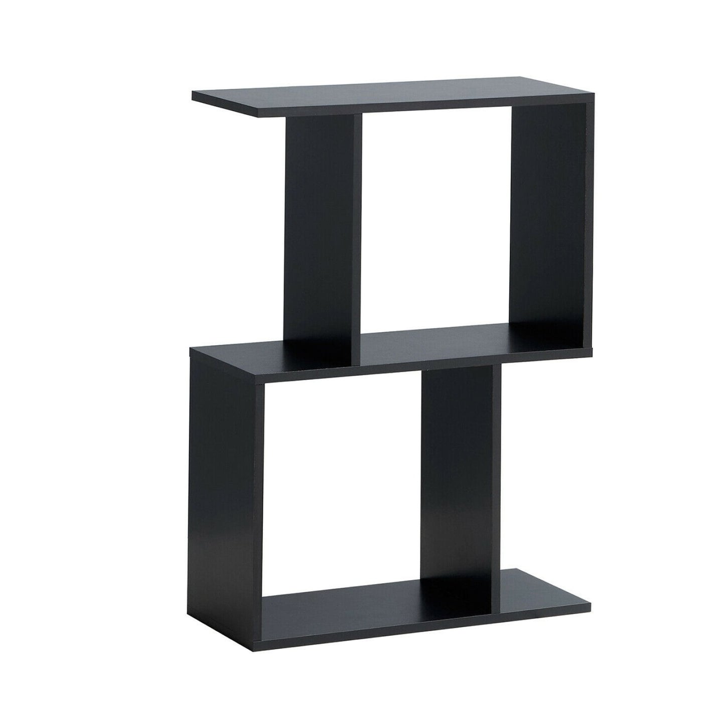 2/3/4 Tiers Wooden S-Shaped Bookcase for Living Room Bedroom Office-4-Tier