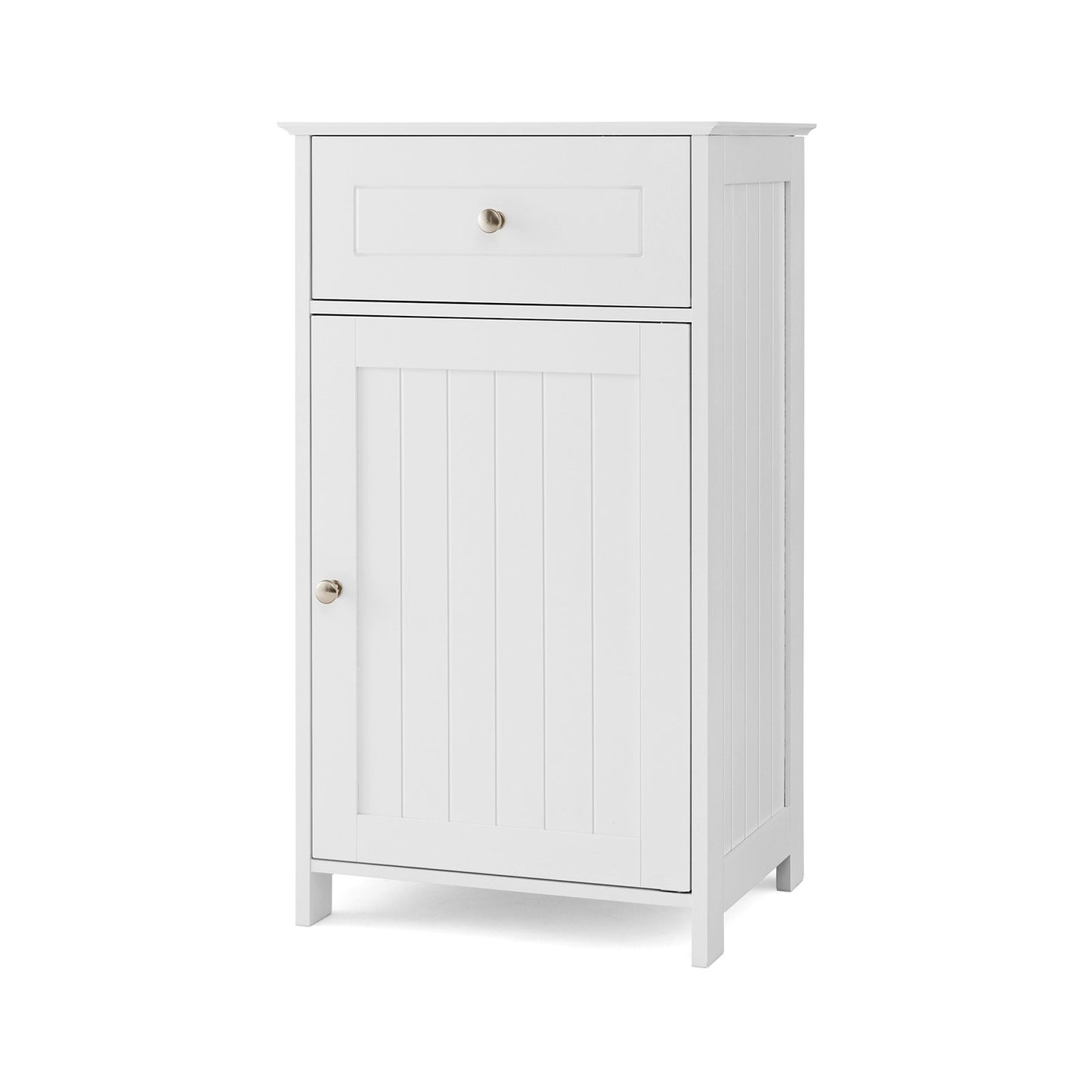 Single Door Bathroom Cabinet with Adjustable Shelf and Drawer-Black